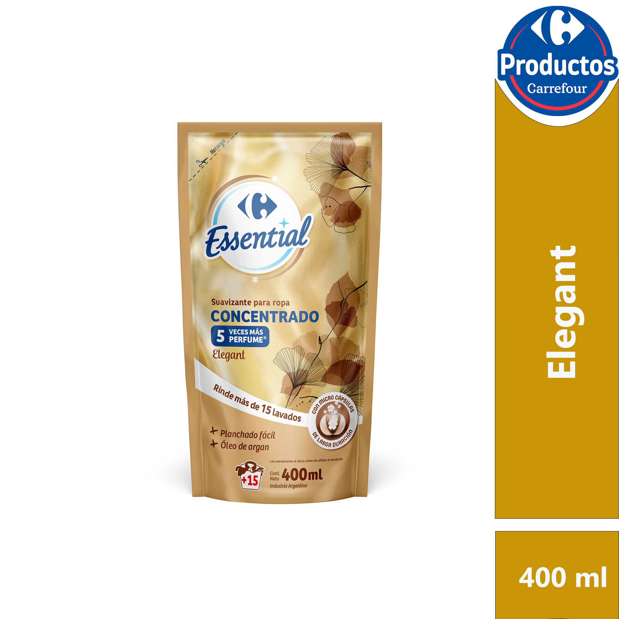 Suavizante concentrado elegant Carrefour Essential dp 400 cc.
