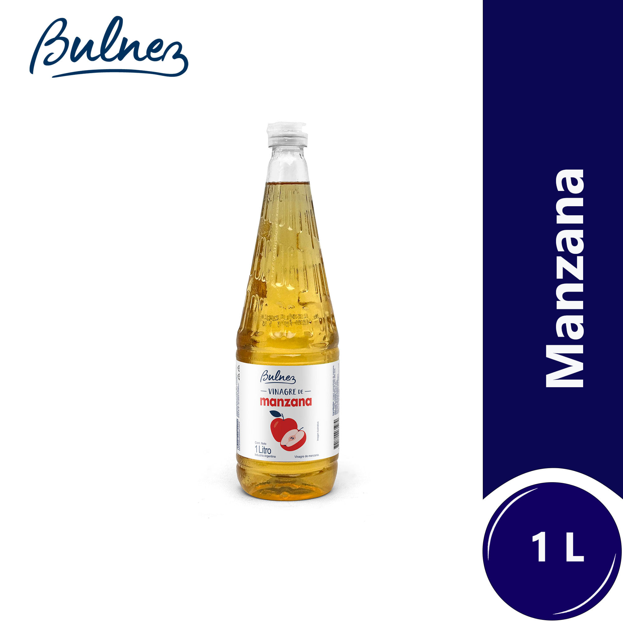 Vinagre de manzana Bulnez en botella 1000 cc.