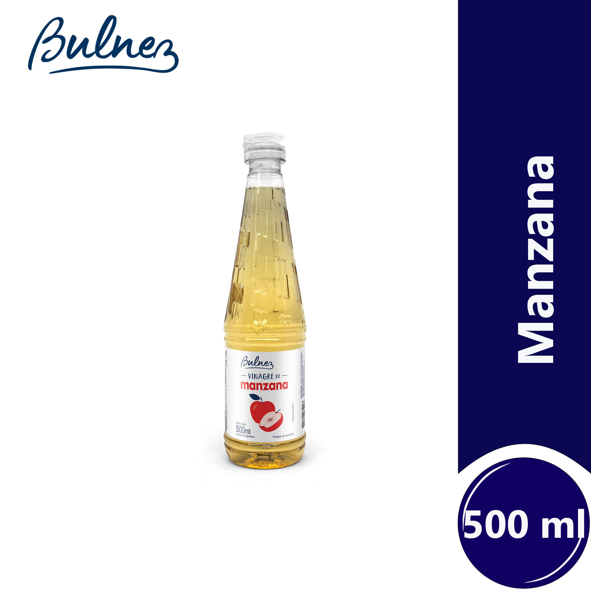Vinagre de manzana Bulnez en botella 500 cc.