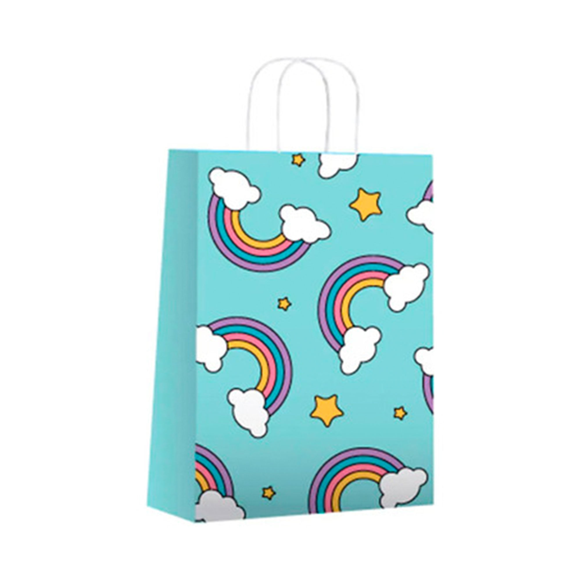 Bolsa regalo arco iris grande 30x12x41 cm