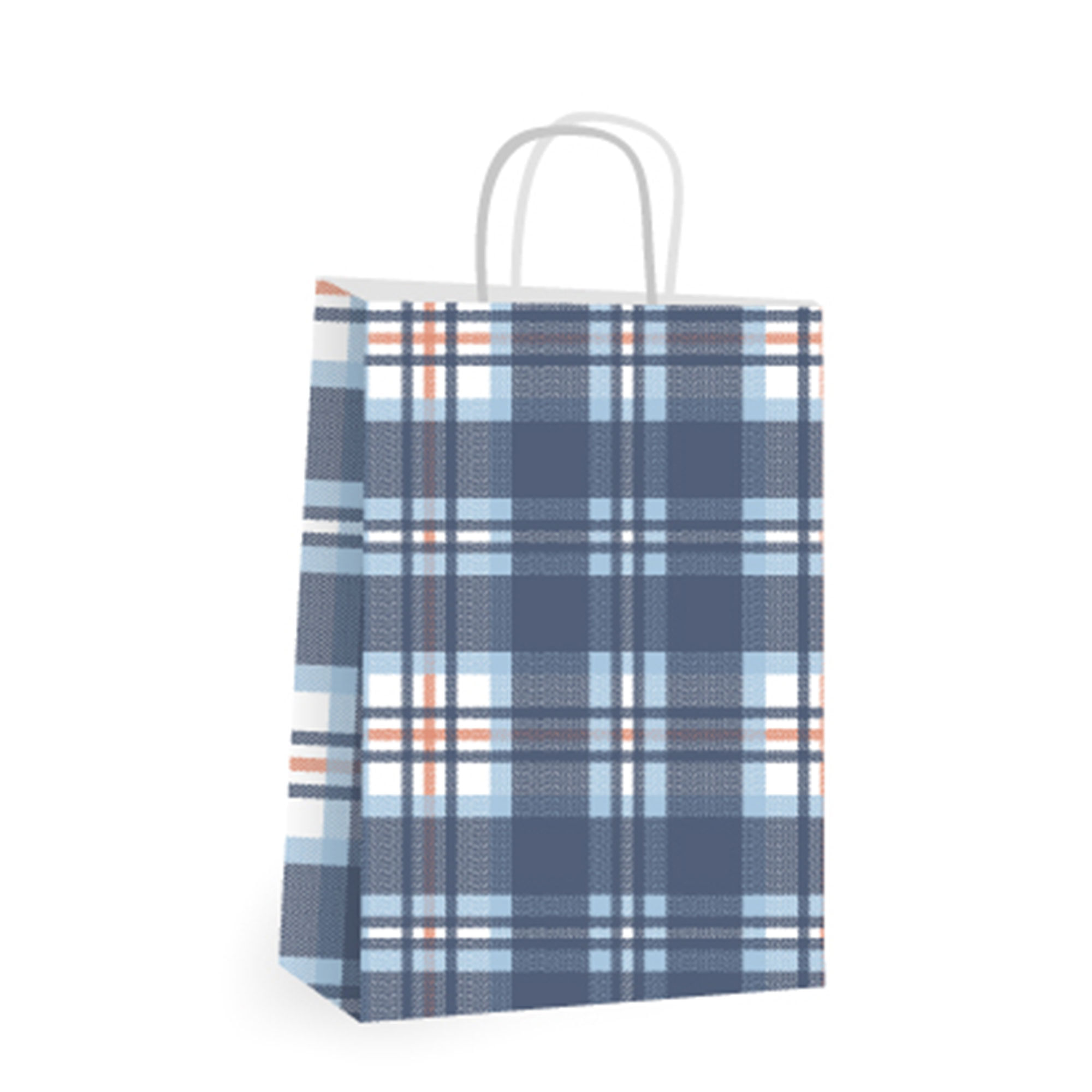 Bolsa regalo mediana escocesa 22x10x30 cm