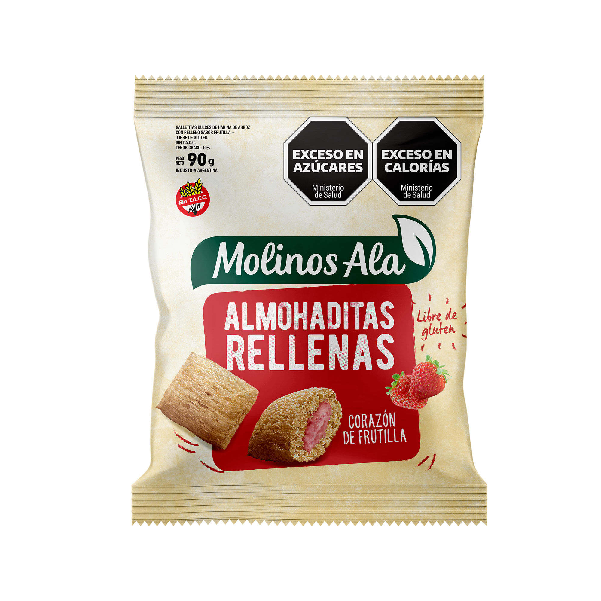 Almohaditas rellenas Molino Ala de frutilla 90 g.