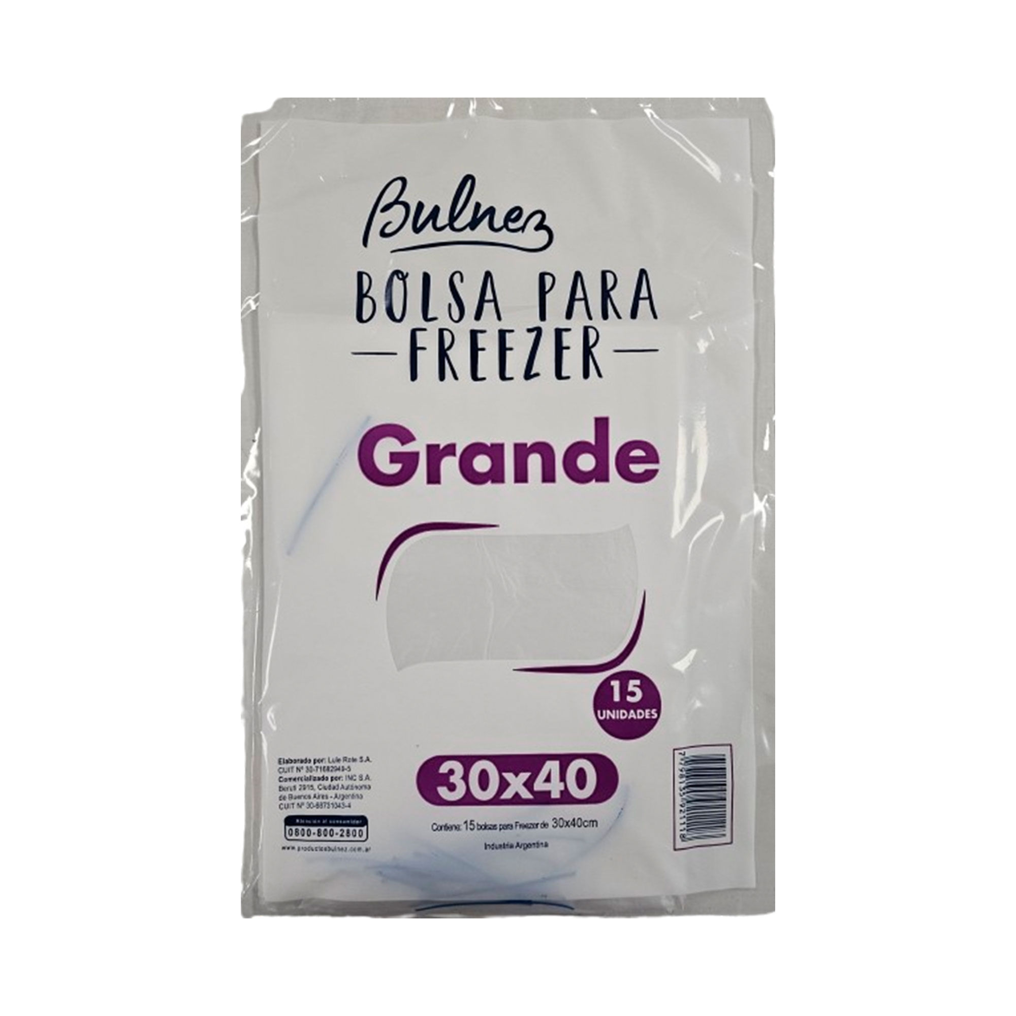 Bolsa para freezer Bulnez x 15 uni