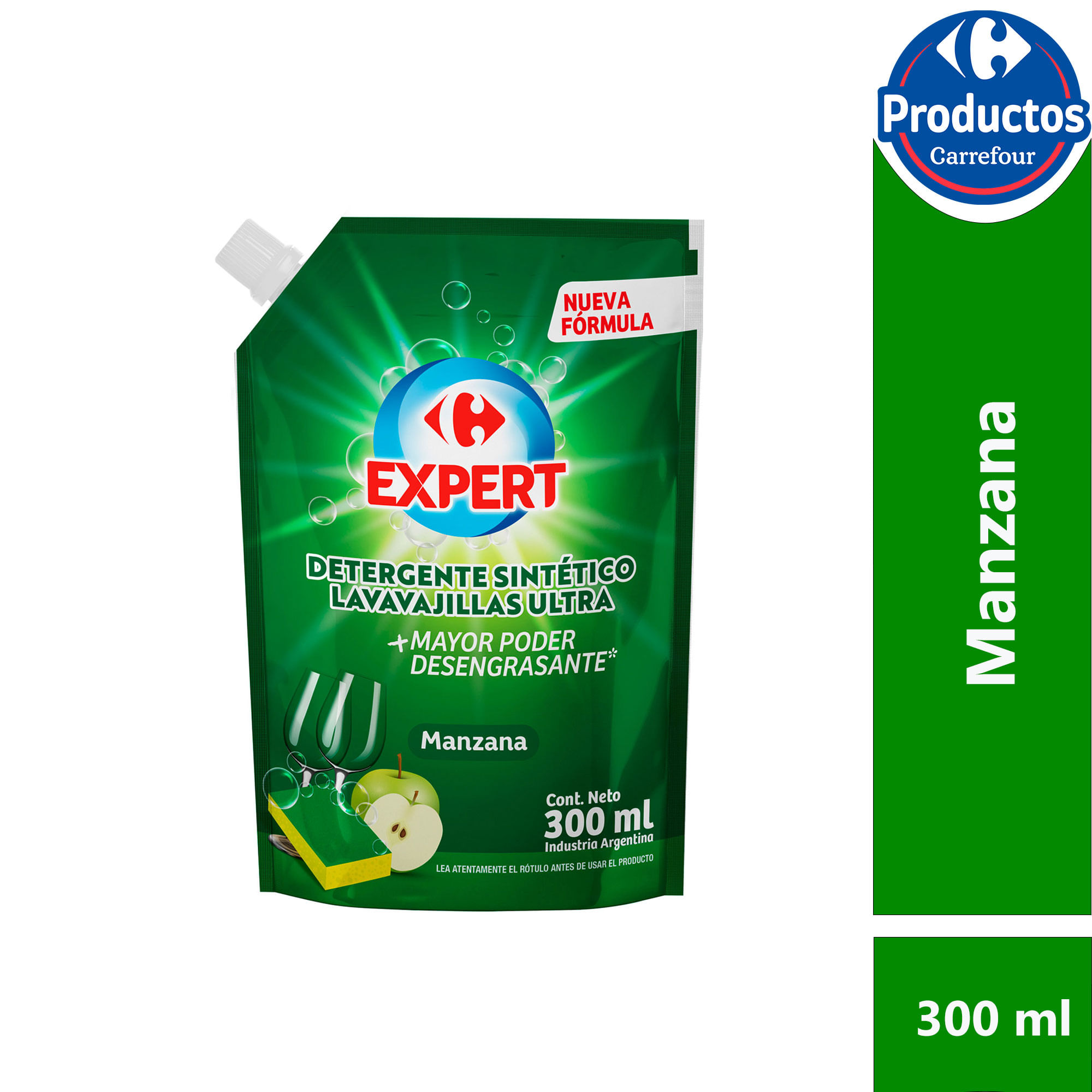 Detergente ultra Carrefour Expert manzana 300 ml