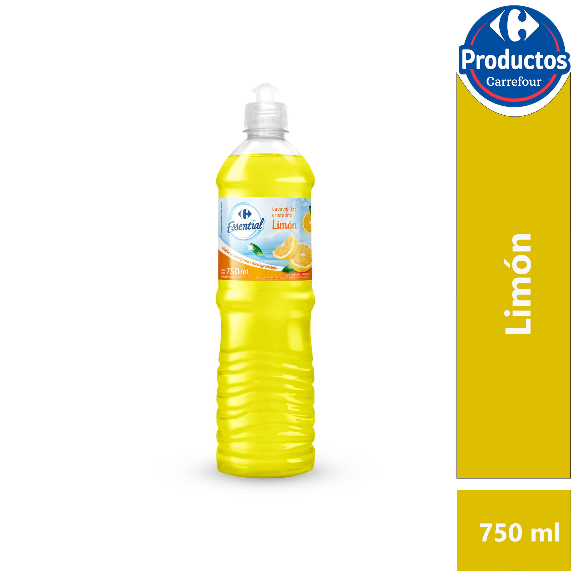 Lavavajilla Carrefour Essential cristal limón 750 ml