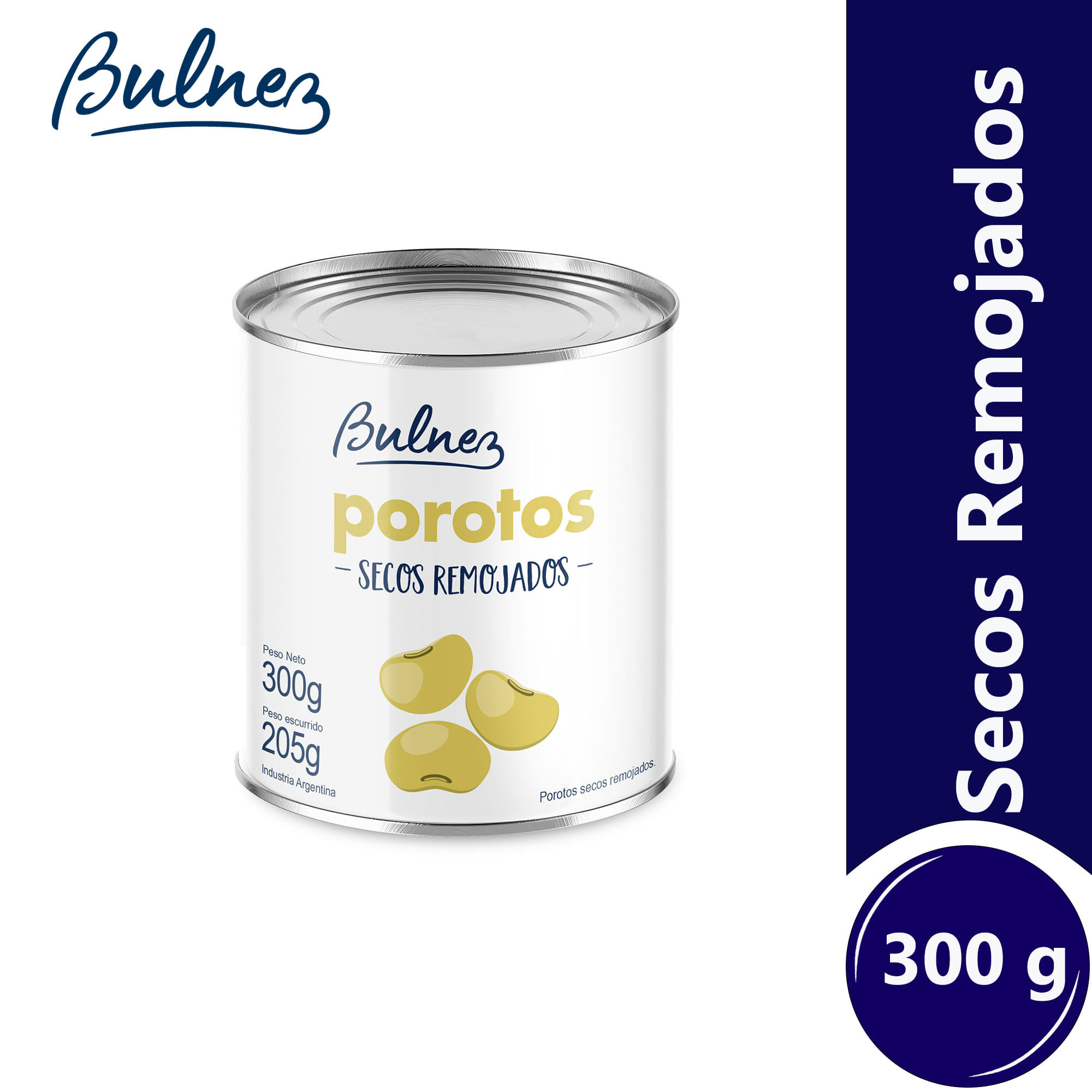 Poroto seco remojado Bulnez en lata 300 g.