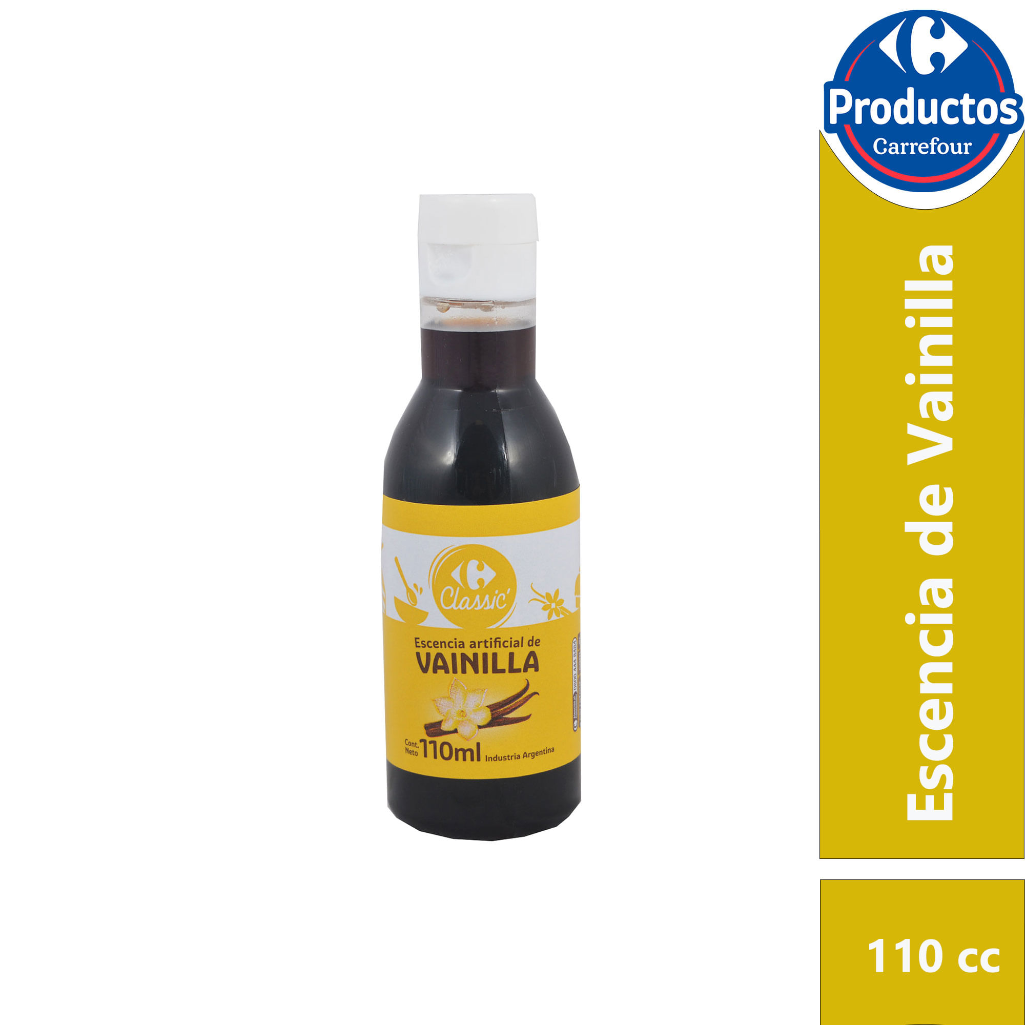 Escencia de vainilla Carrefour Classic en botella 110 cc.