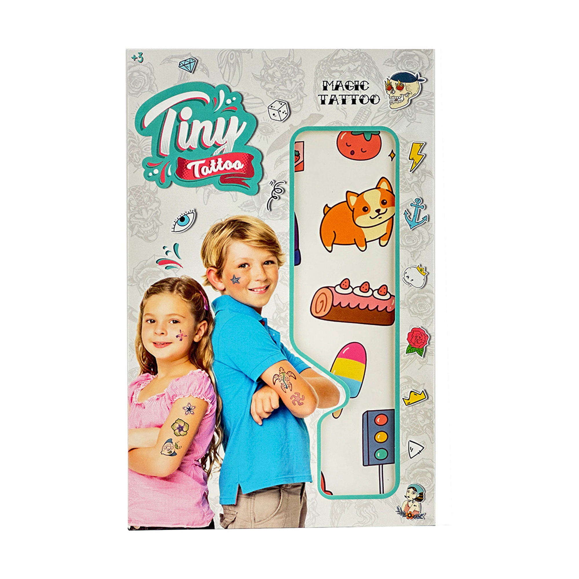 Super set de tatuajes diseños divertidos Tiny