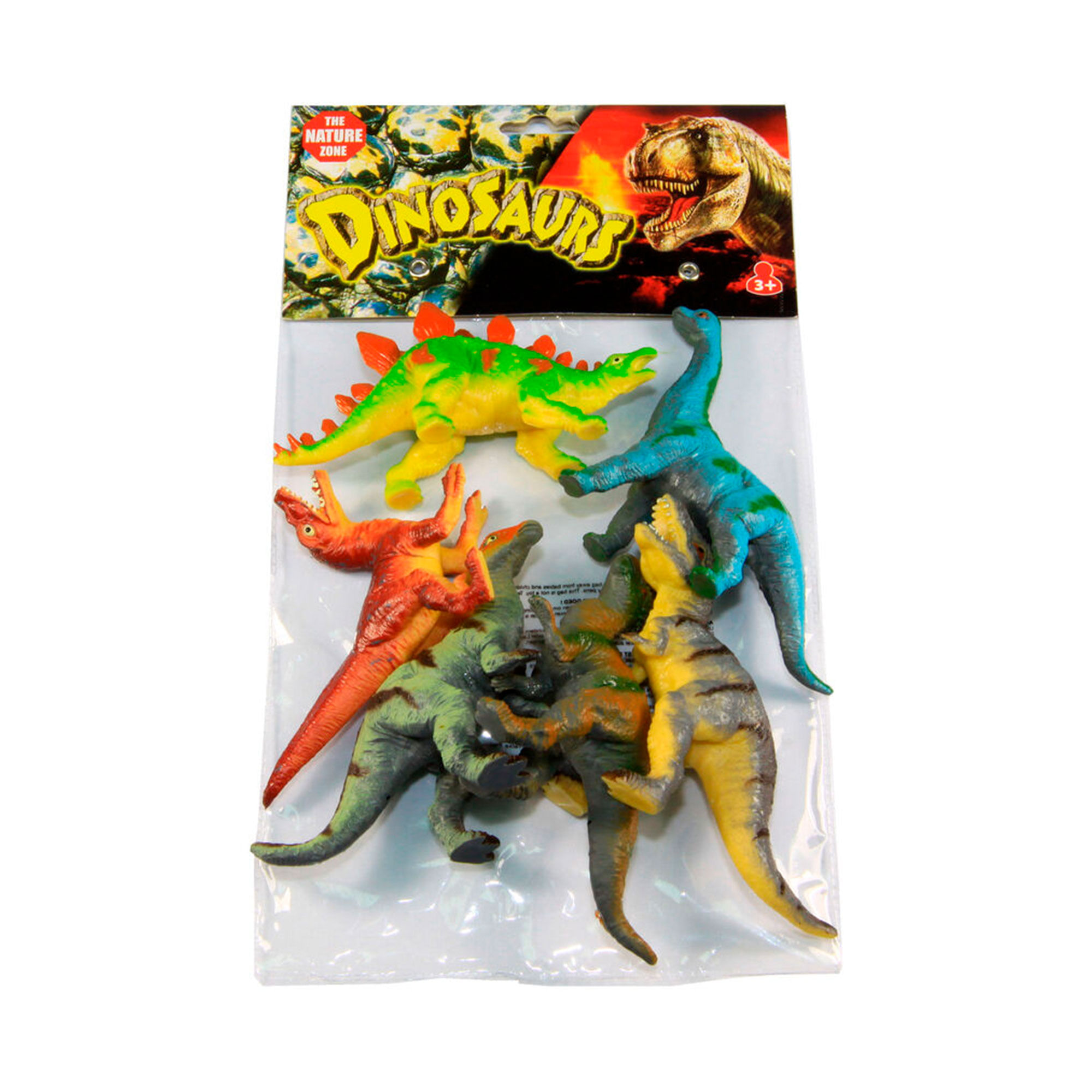 Blister con 6 dinosaurios de plástico 6 u.