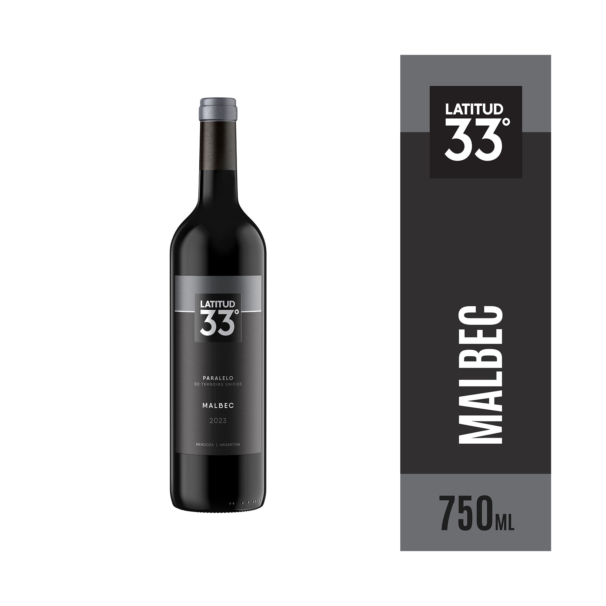 Vino tinto Malbec Latitud 33° 750 ml