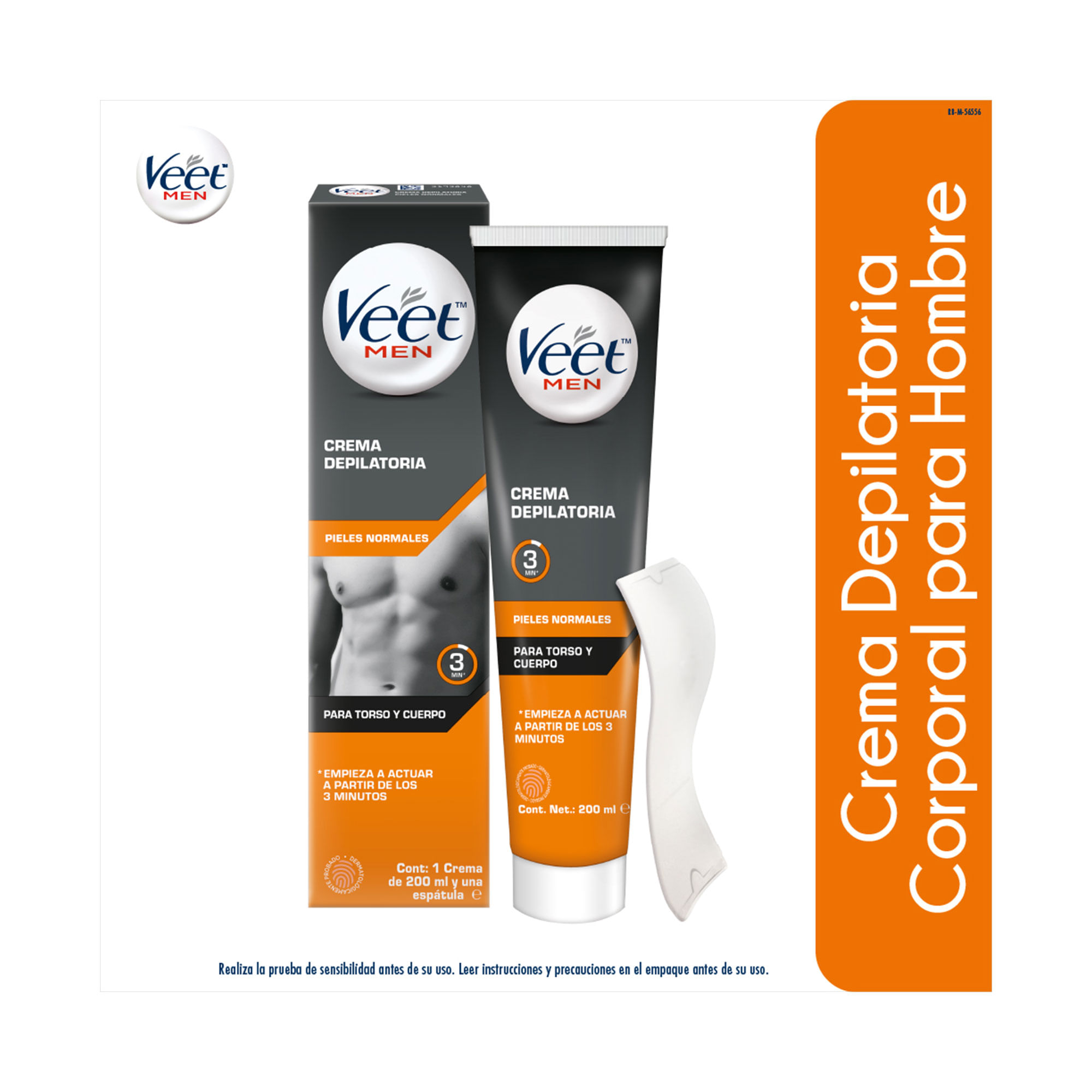 Veet for Men crema depilatoria corporal 200 cc.