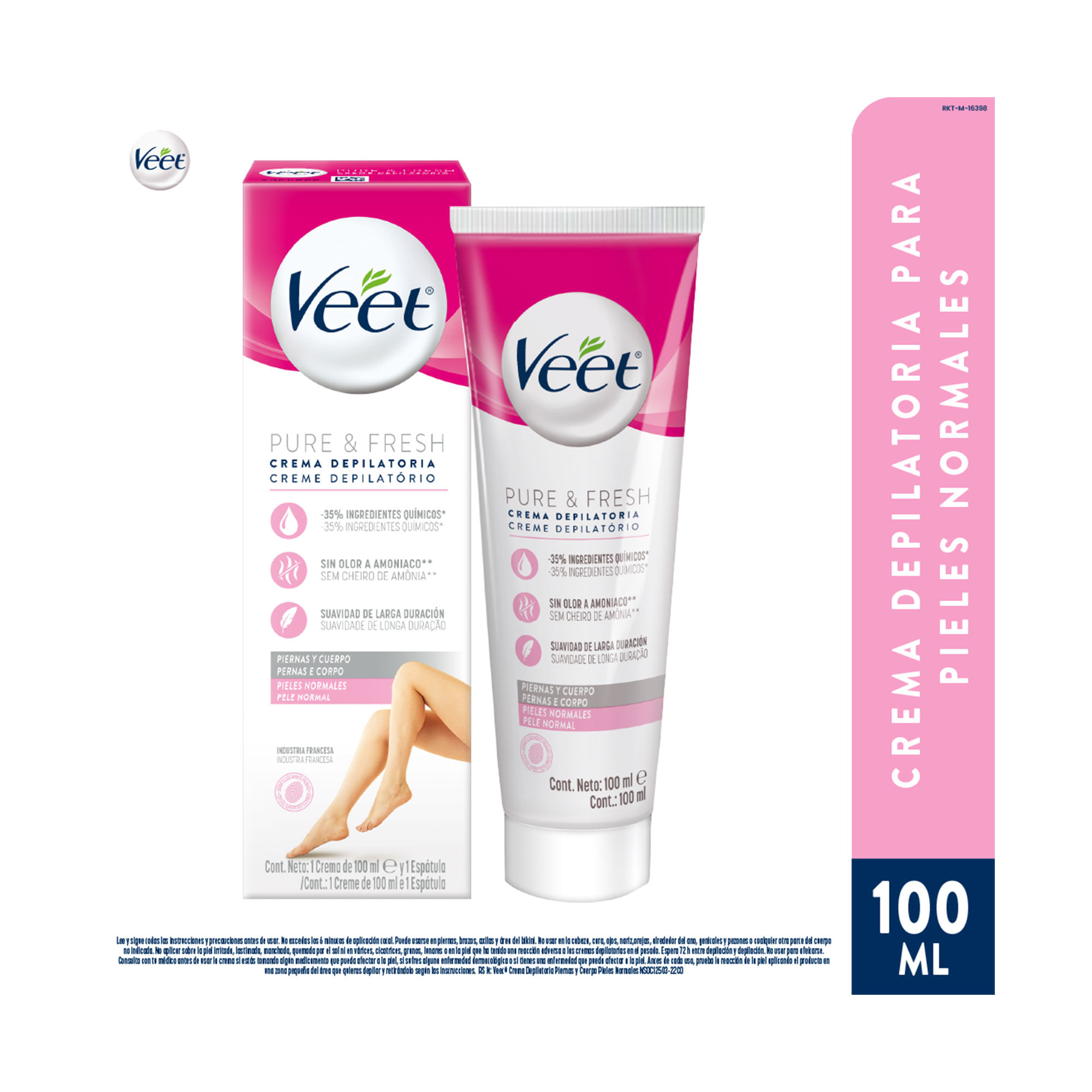 Veet crema depilatoria corporal piel normal 100 ml.