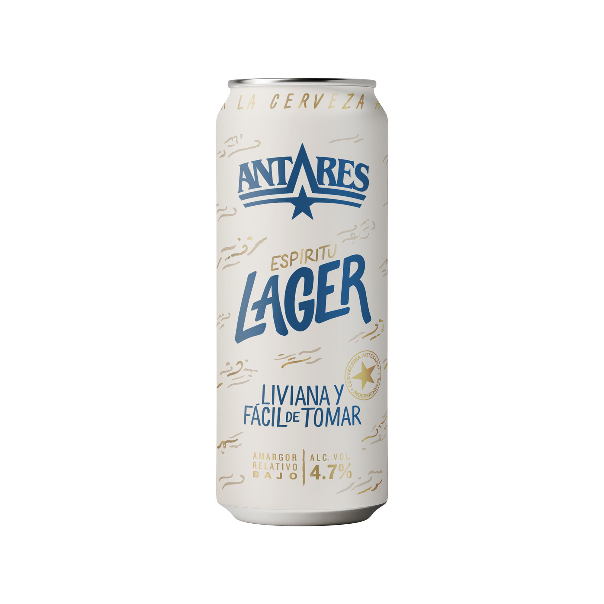 Cerveza Rubia Antares Espíritu Lager Liviana 473 Ml