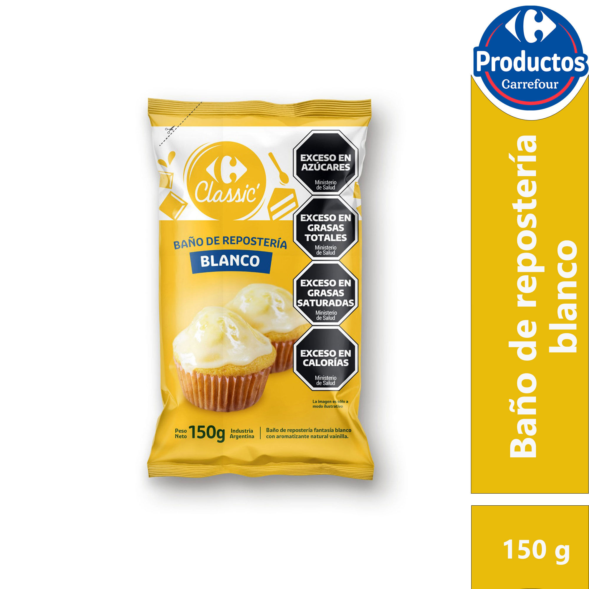 Baño repostero blanco Carrefour Classic 150 g.