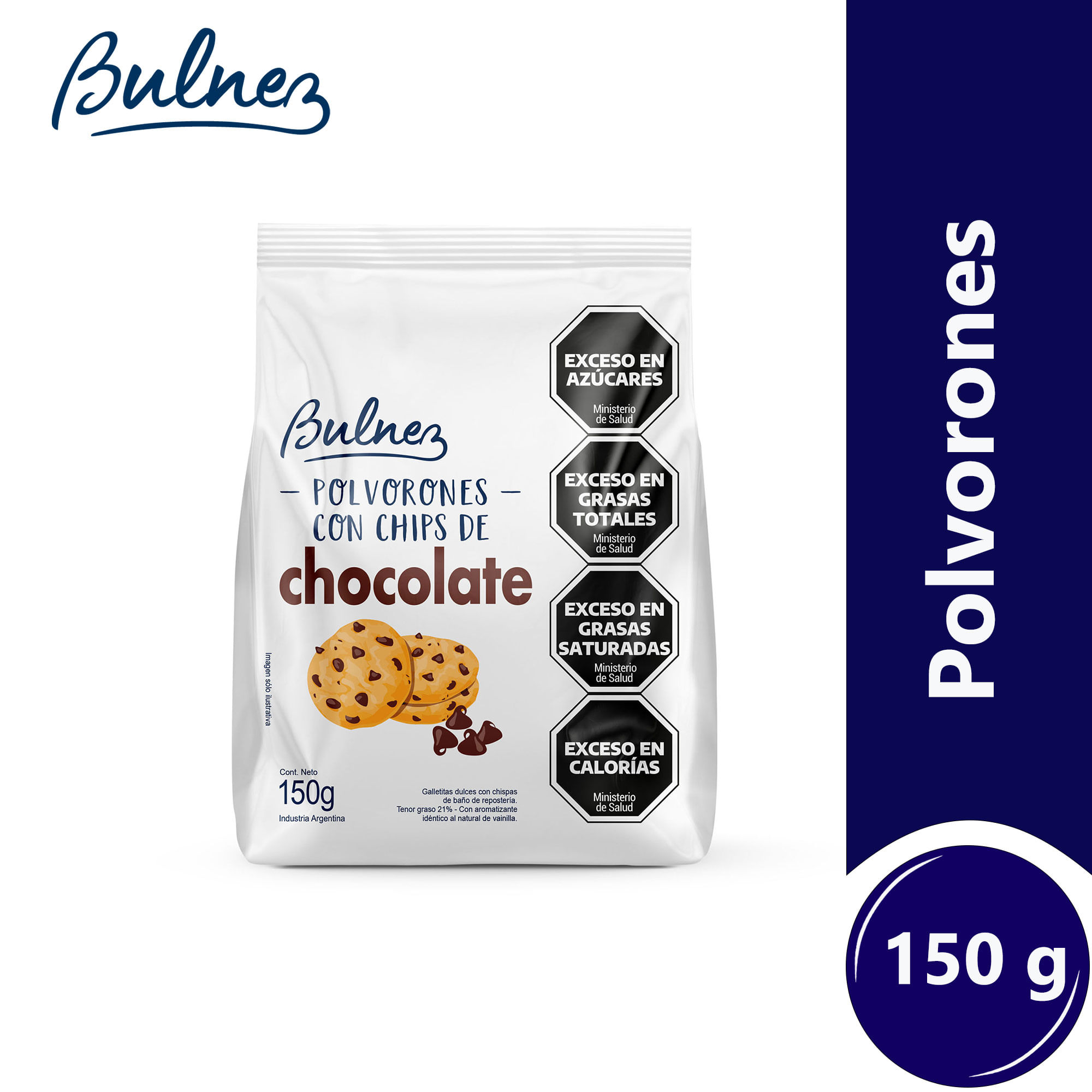 Polvorones Bulnez con chips de chocolate 150 g.
