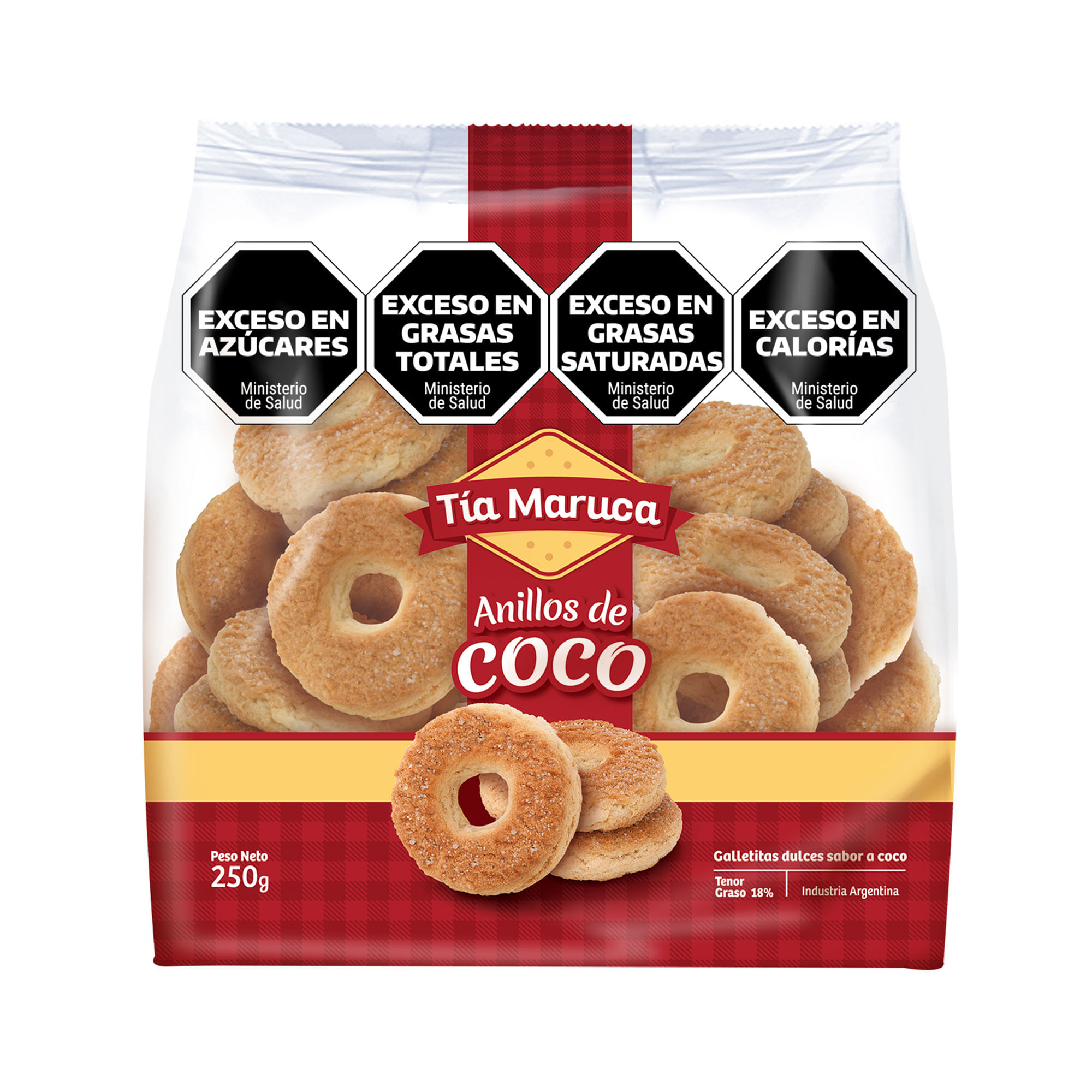 Galletitas Tí­a Maruca anillos coco 250 g.