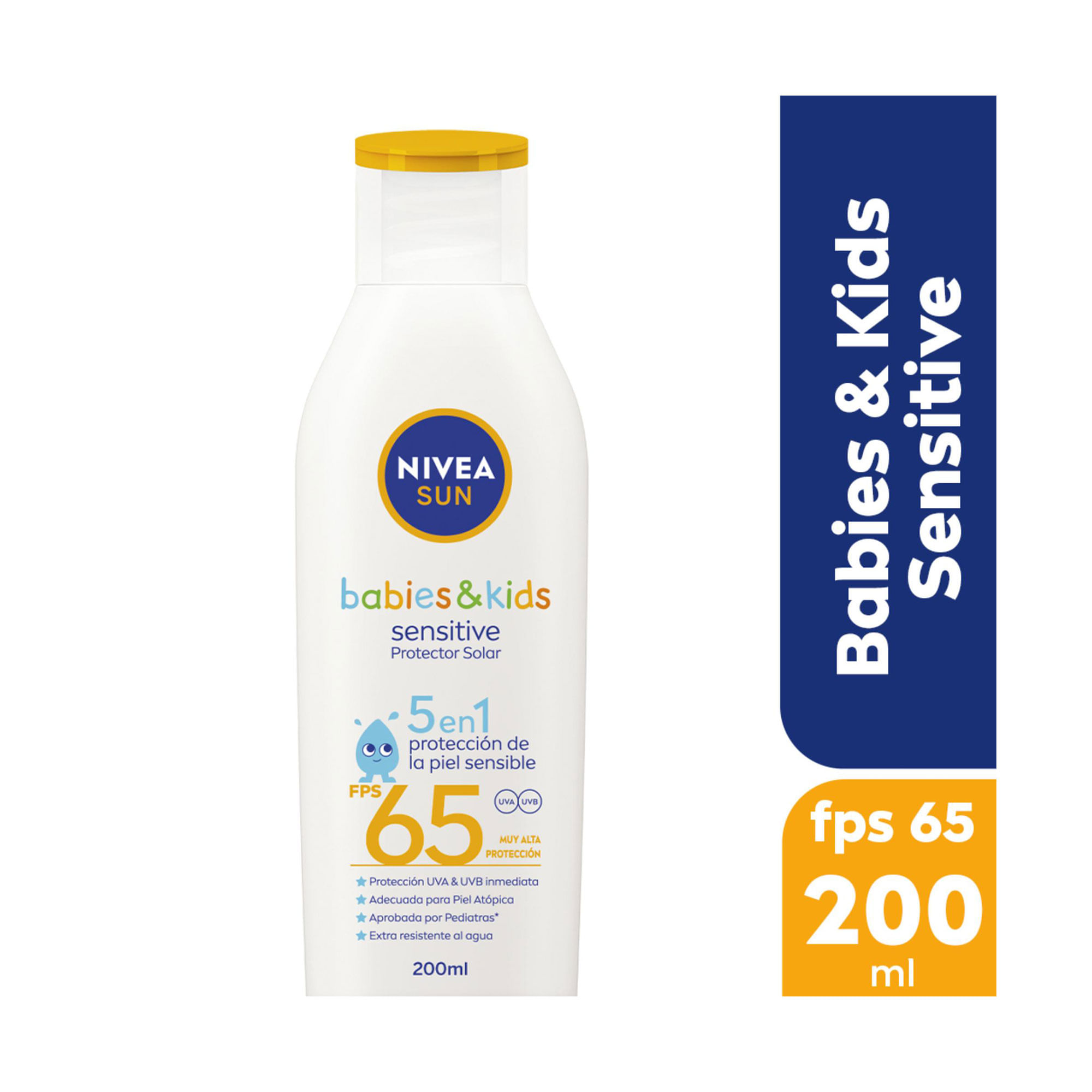Protector Solar Nivea Sun Babies & Kids Sensitive 5 En 1 Fps 65 Piel Sensible 200 Ml