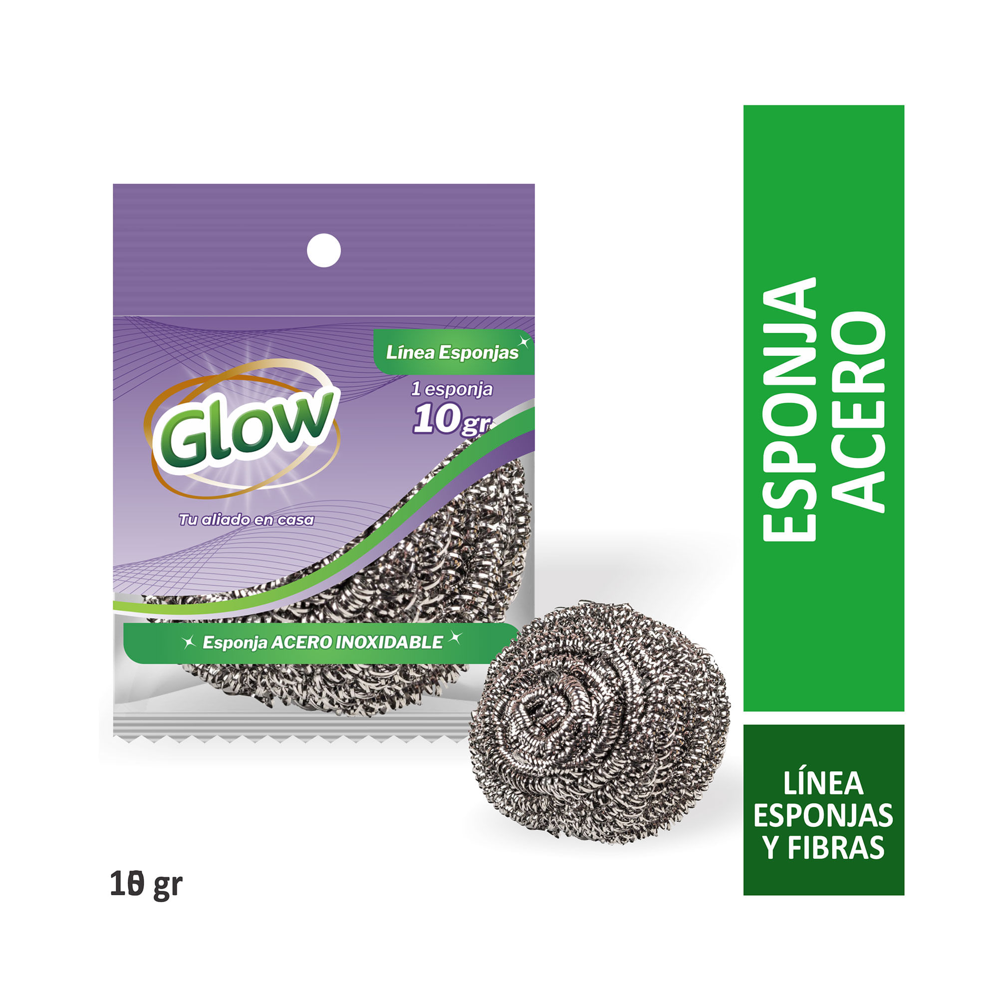 Esponja de acero Glow 10 grs x 1 uni