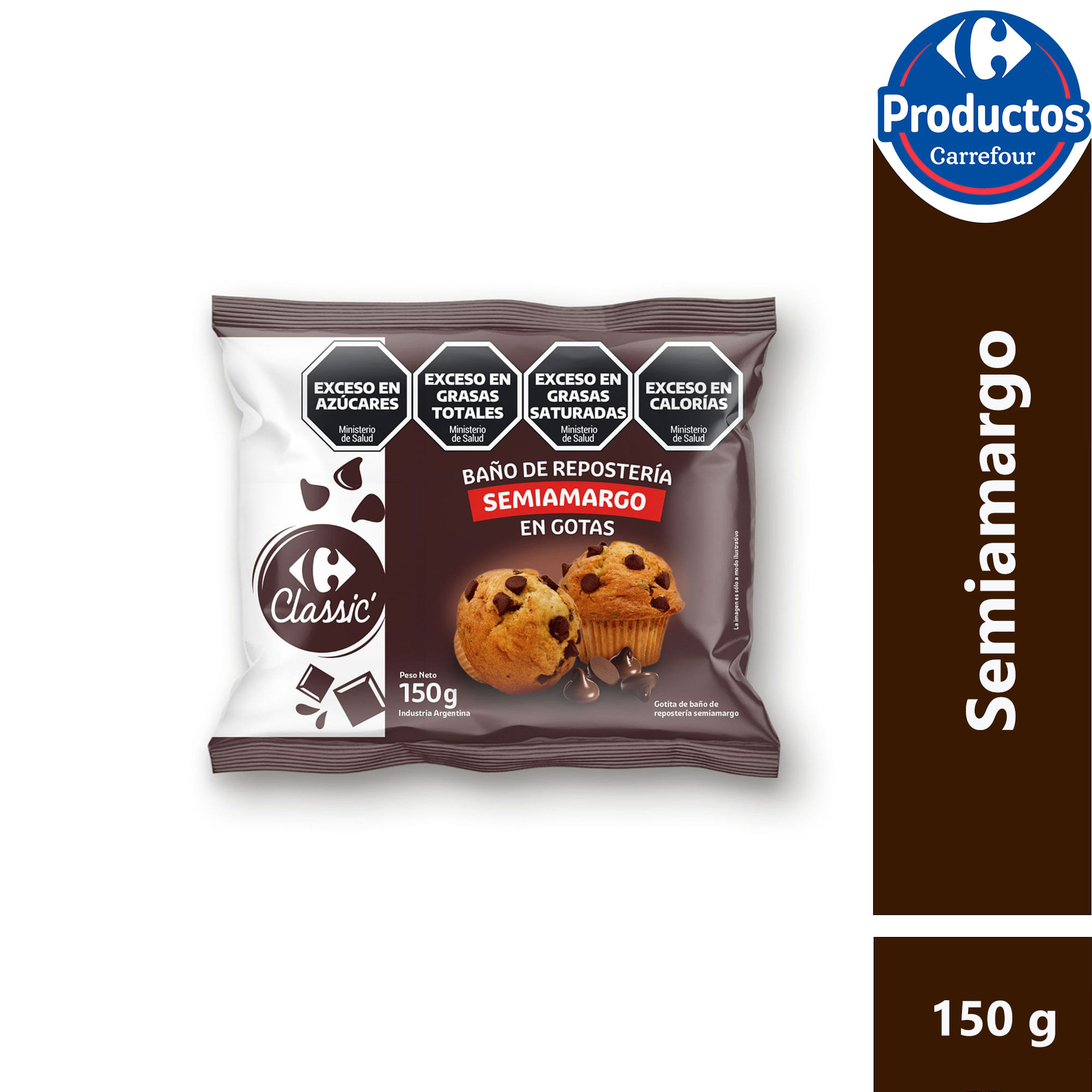 Chips de chocolate amargo Carrefour Classic 150 g.
