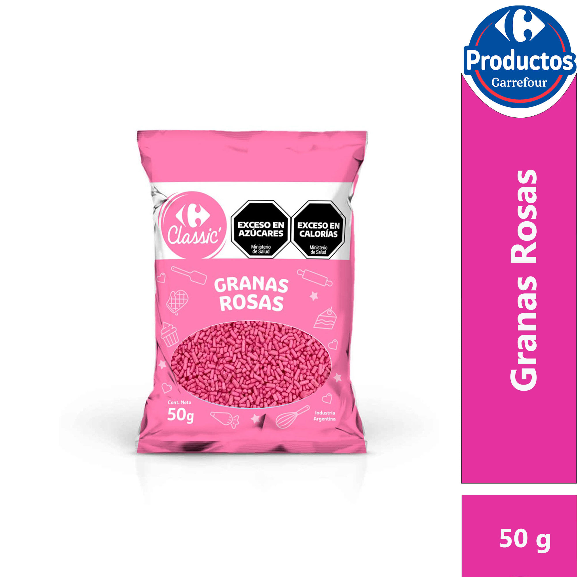 Granas rosas Carrefour Classic 50 g.