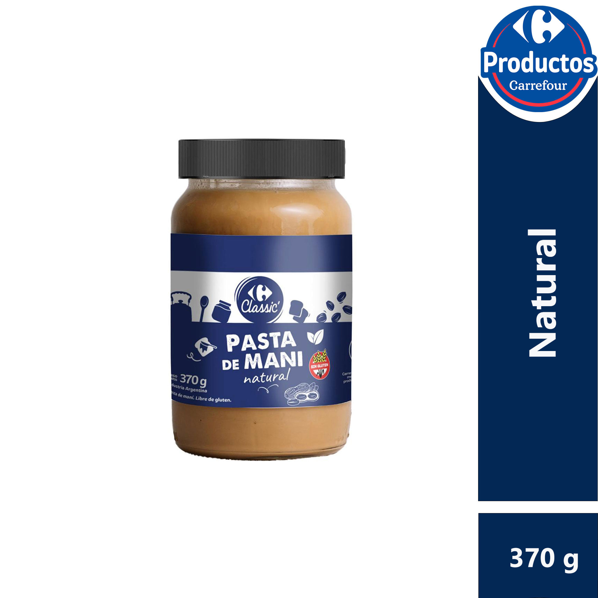 Pasta de maní Carrefour Classic 370 g.