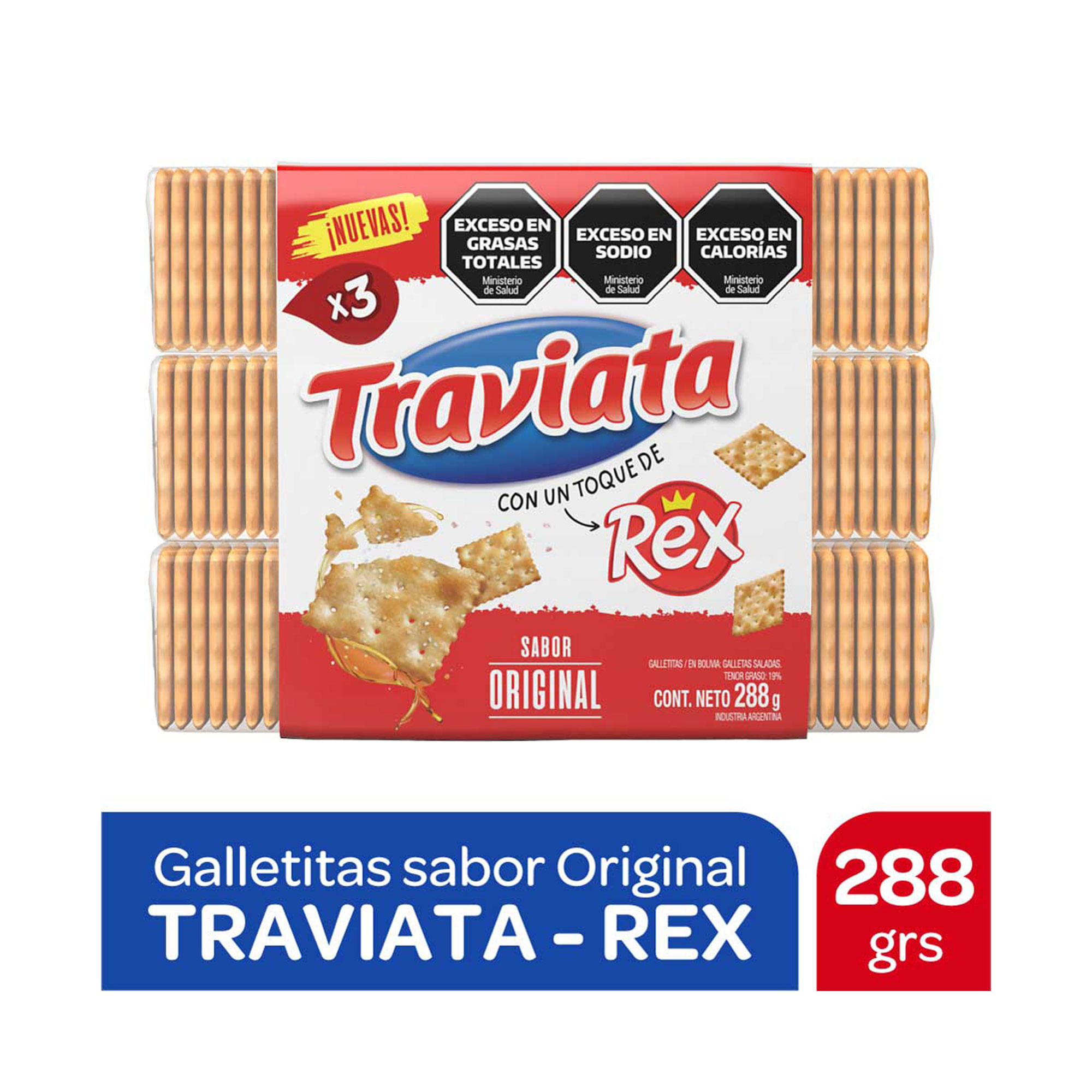 Galletitas Saladas Traviata Rex 288 G 3 U
