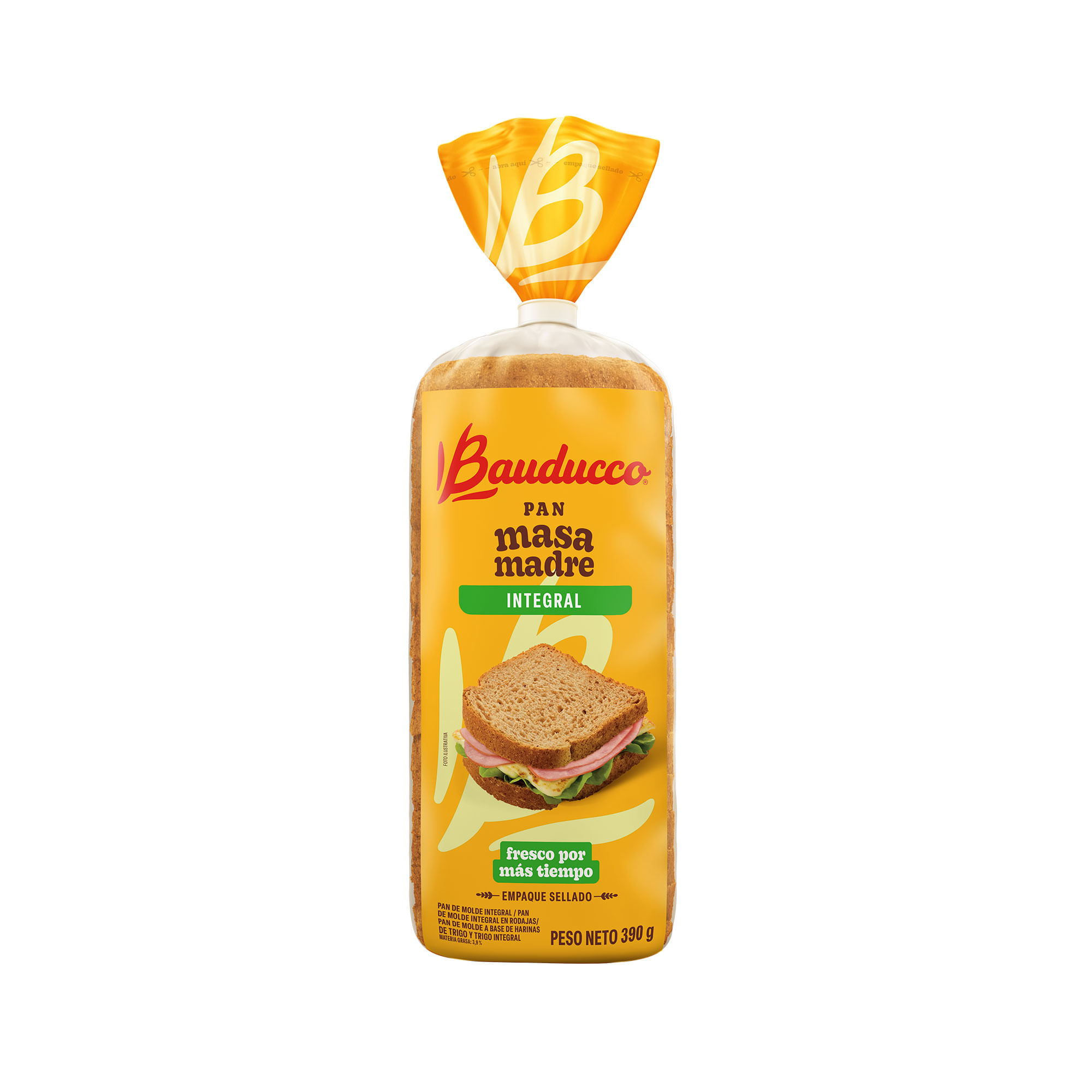 Pan integral Bauducco de masa madre 390 grs