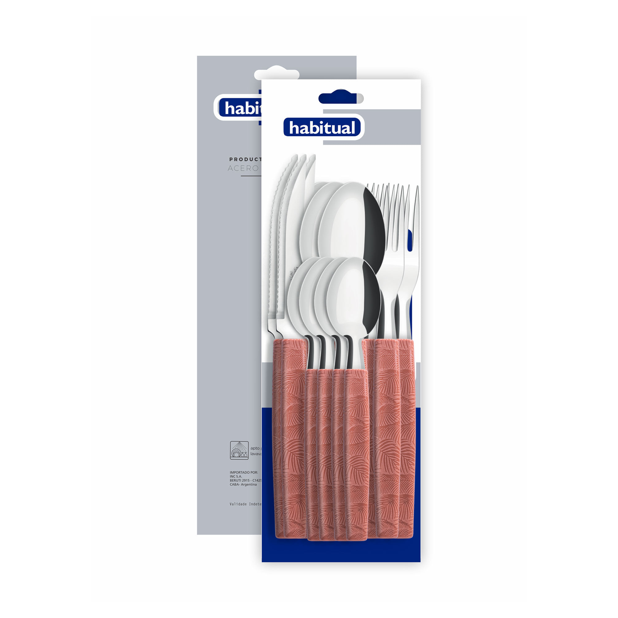 Set de cubiertos Carrefour acero con mango polipropileno x 16 piezas