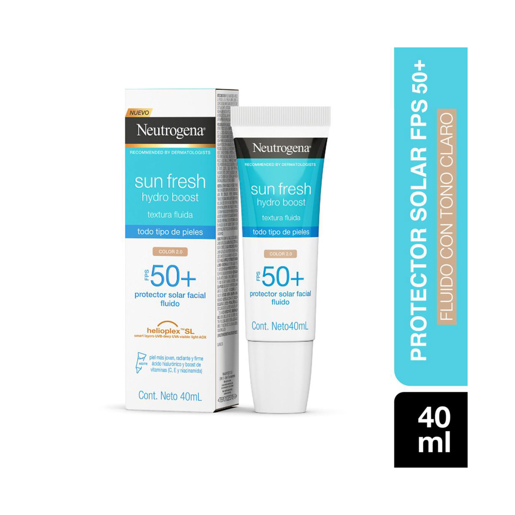 Protector Solar Neutrogena Hydro Boost Tono Claro Fps50 X 40 Ml