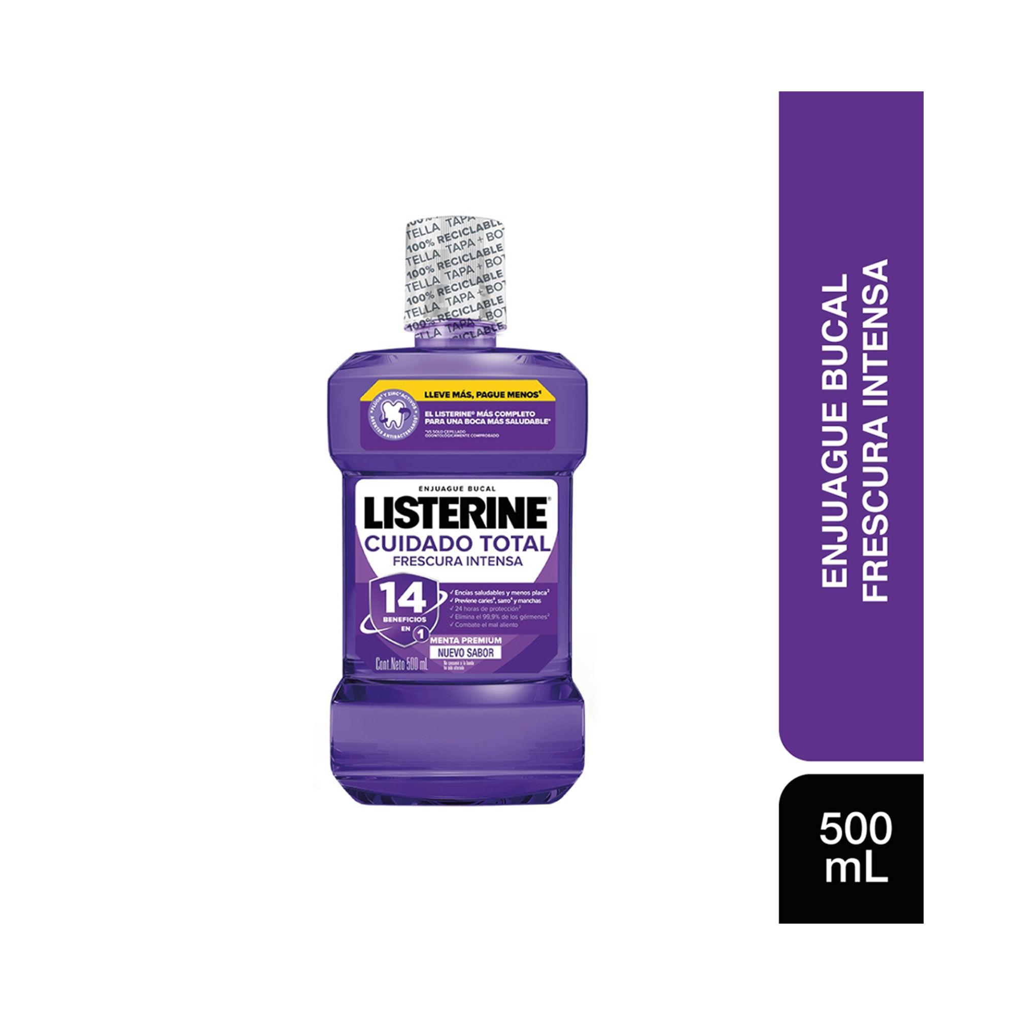 Enjuague bucal Listerine cuidado total frescura intensa 500 ml