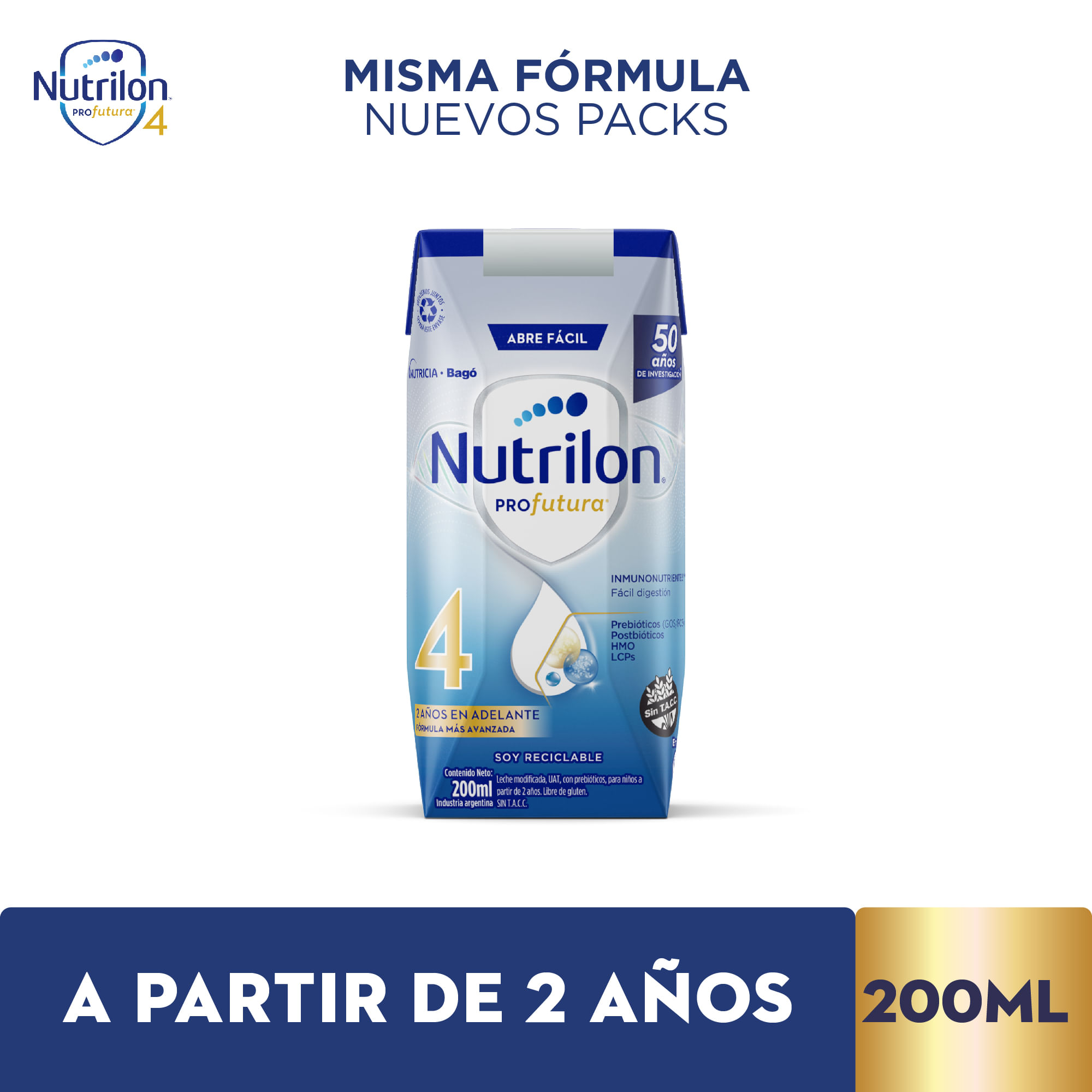 Leche infantil Nutrilon profutura Etapa 4 brick 200 ml