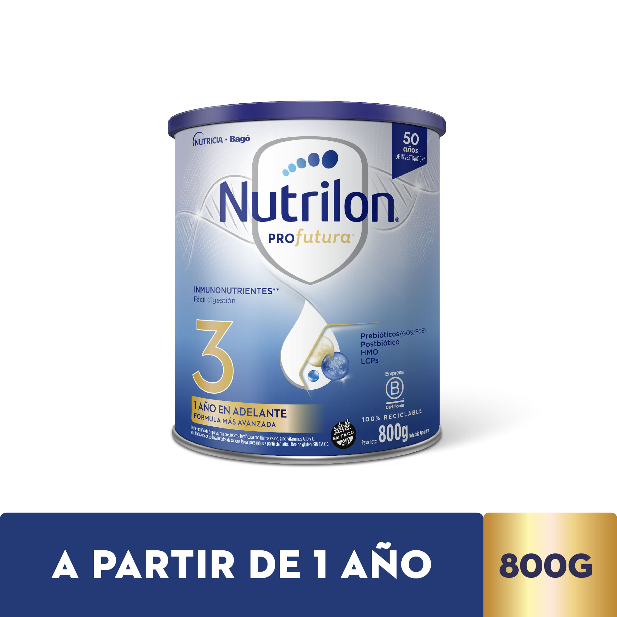 Leche infantil Nutrilon profutura Etapa 3 lata 800 grs