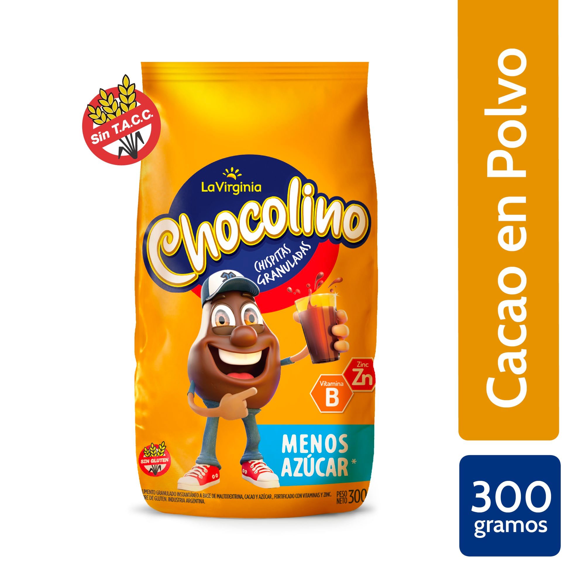 Cacao en polvo Chocolino menos azúcar 300 grs