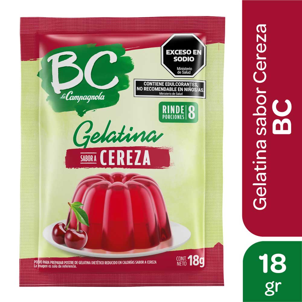 Gelatina Bc La Campagnola Sabor Cereza 18 G