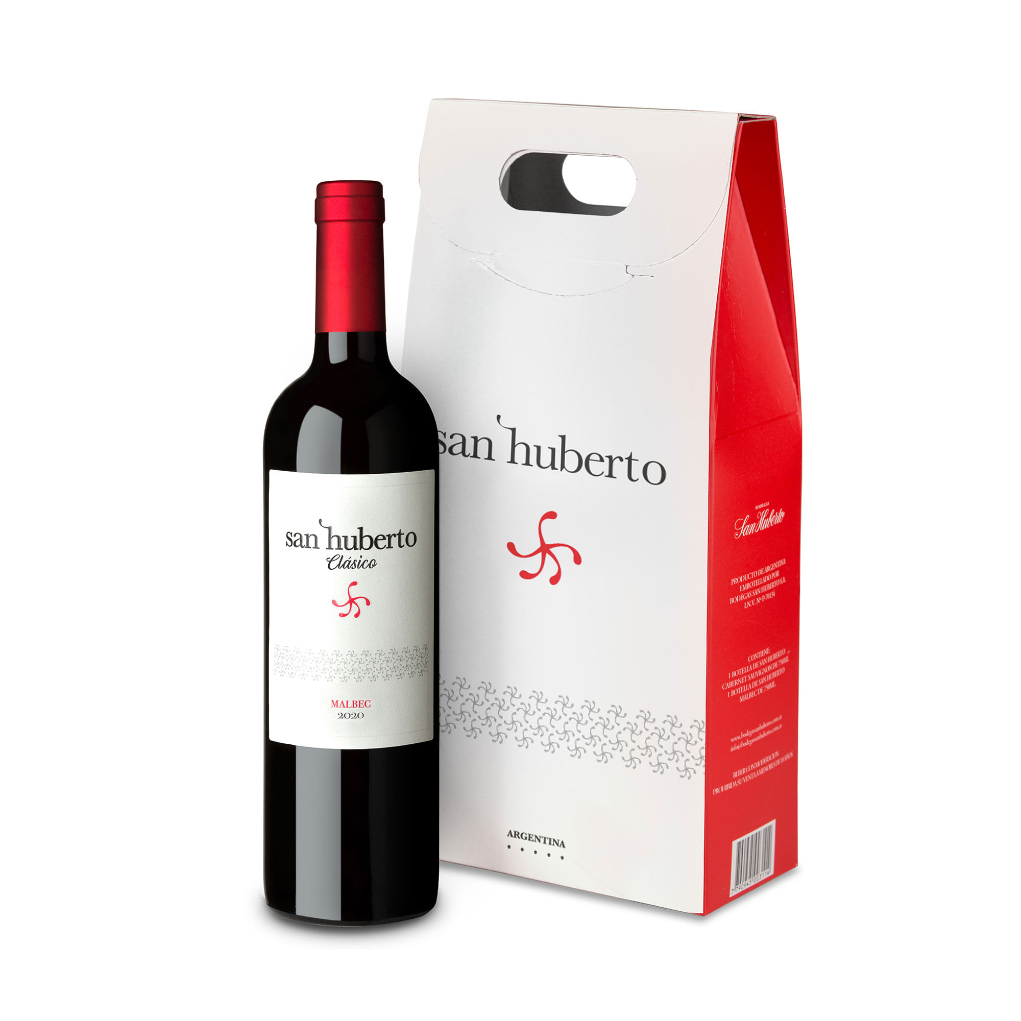 Pack vino tinto Malbec + Cabernet Sauvignon San Humberto estuche 750 ml