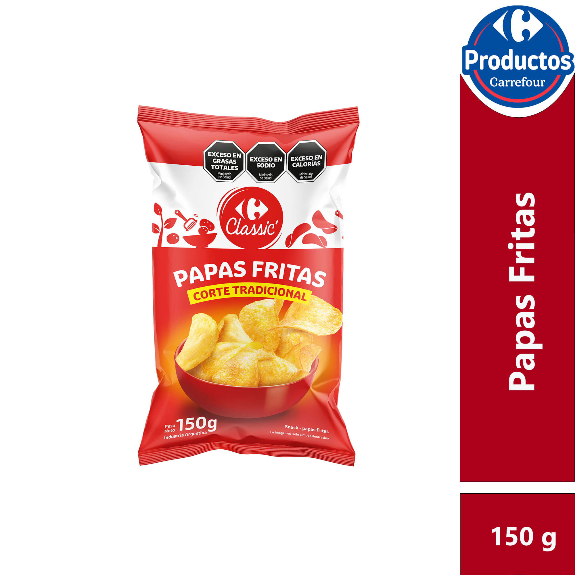 Papas fritas Carrefour Classic en bolsa 150 grs