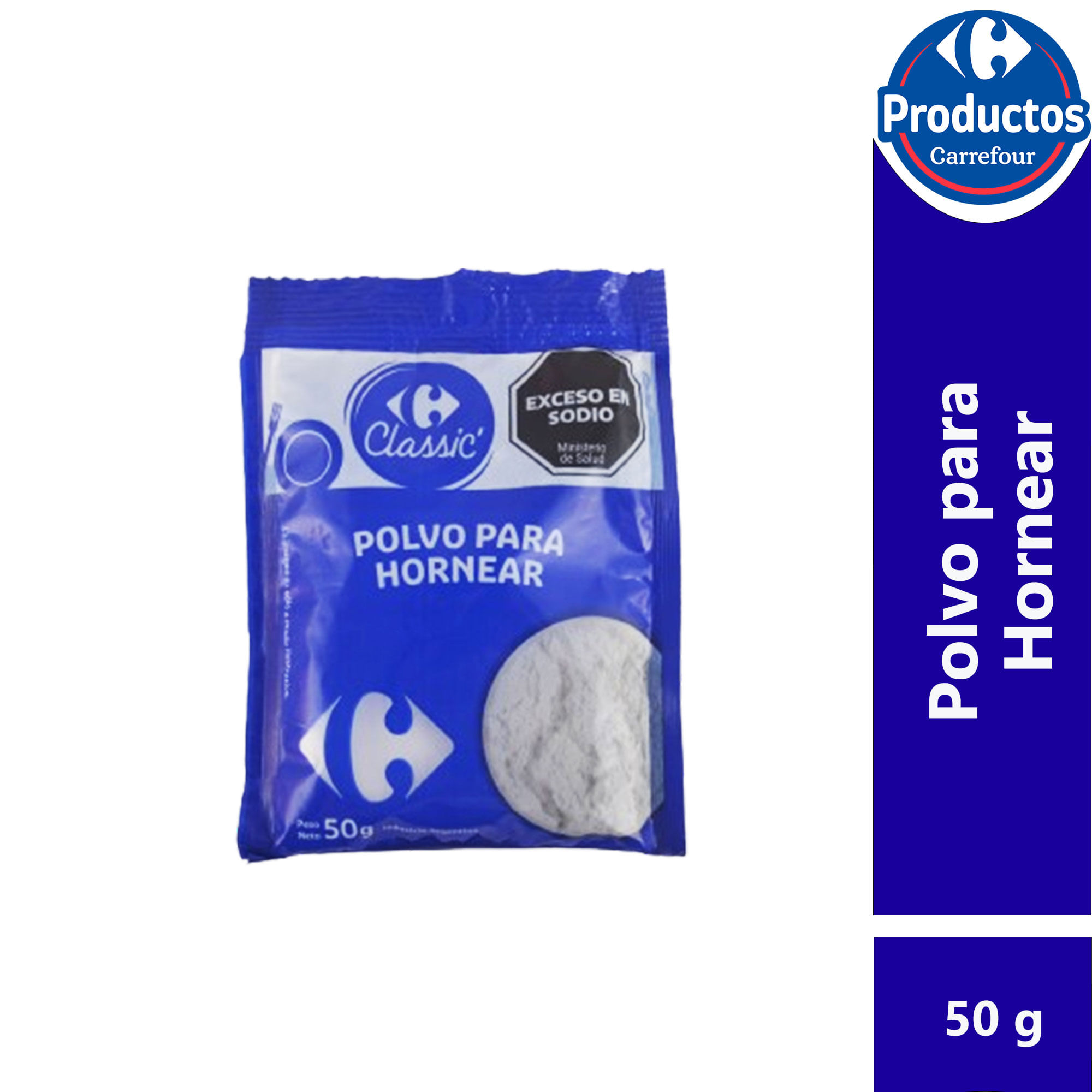 Polvo para hornear Carrefour Classic 50 g.