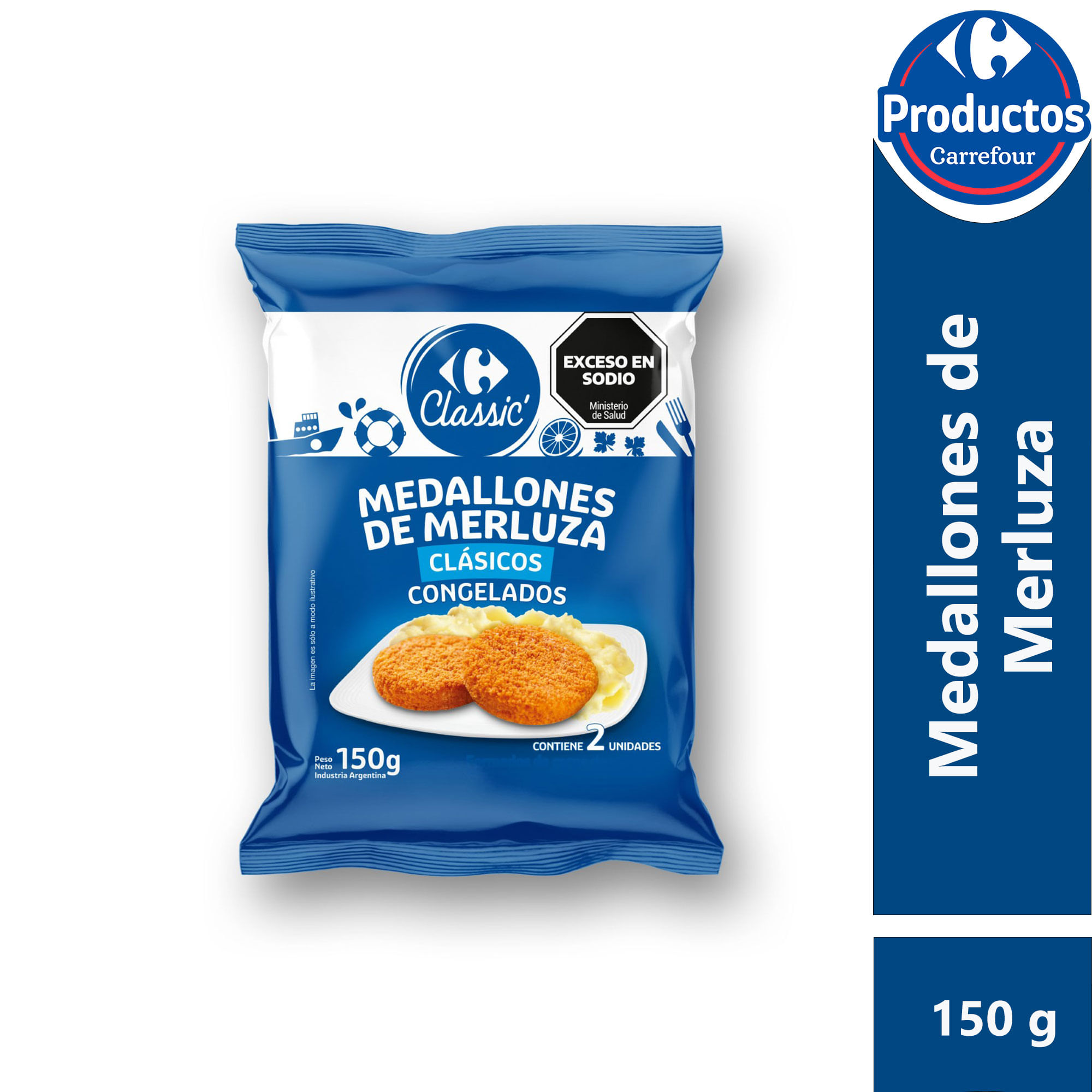 Medallón de merluza clásico rebozado Classic 150 g.