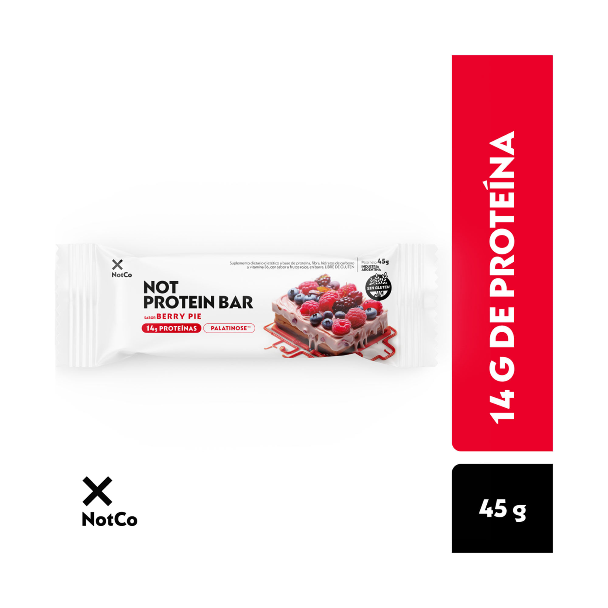 Barra proteica Not Protein barry pie 45 grs
