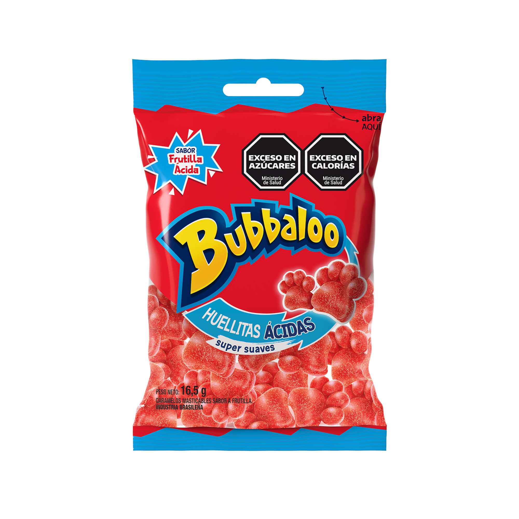 Gomitas de frutilla ácidas Bubbaloo 16,5 grs