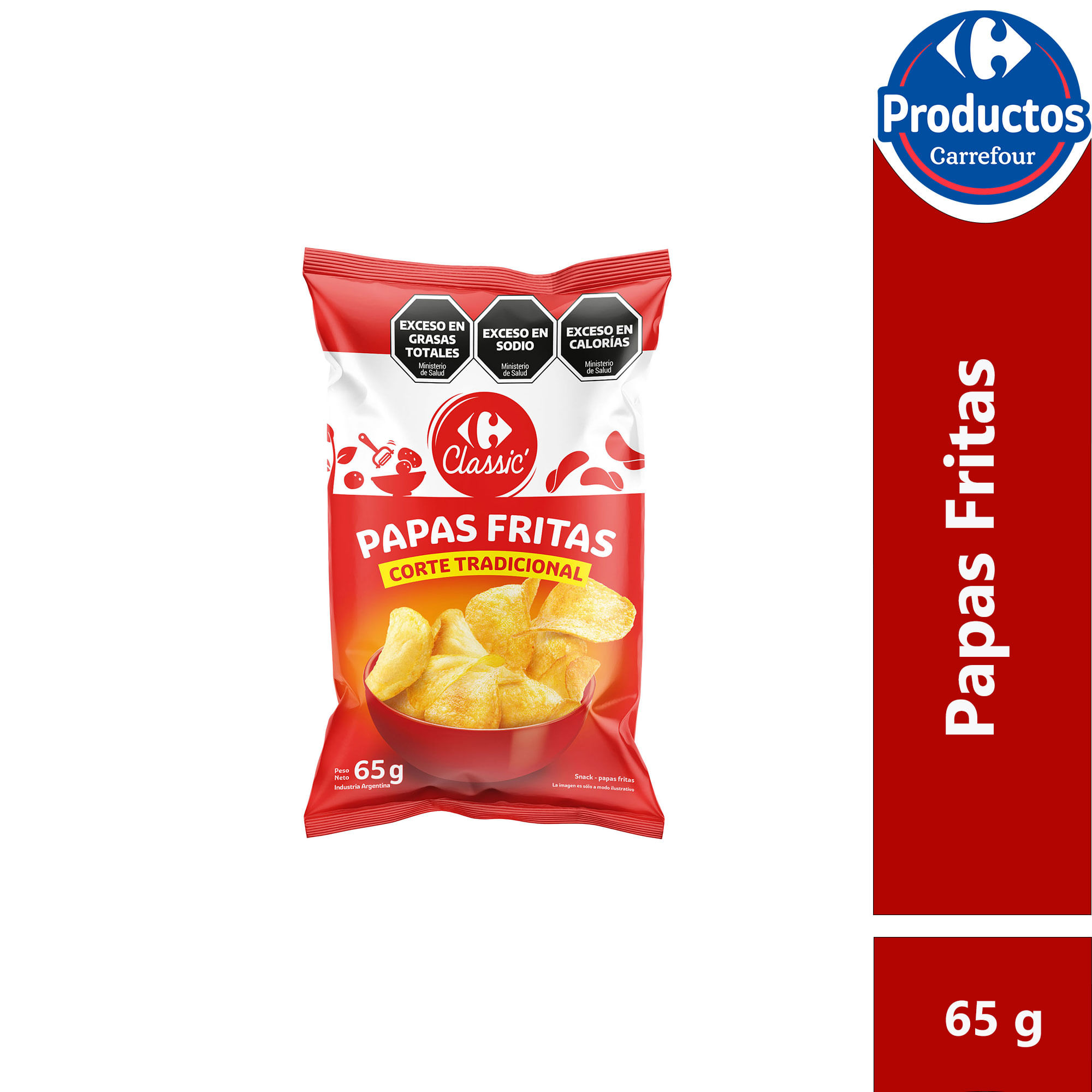 Papas fritas Carrefour Classic en bolsa 65 grs