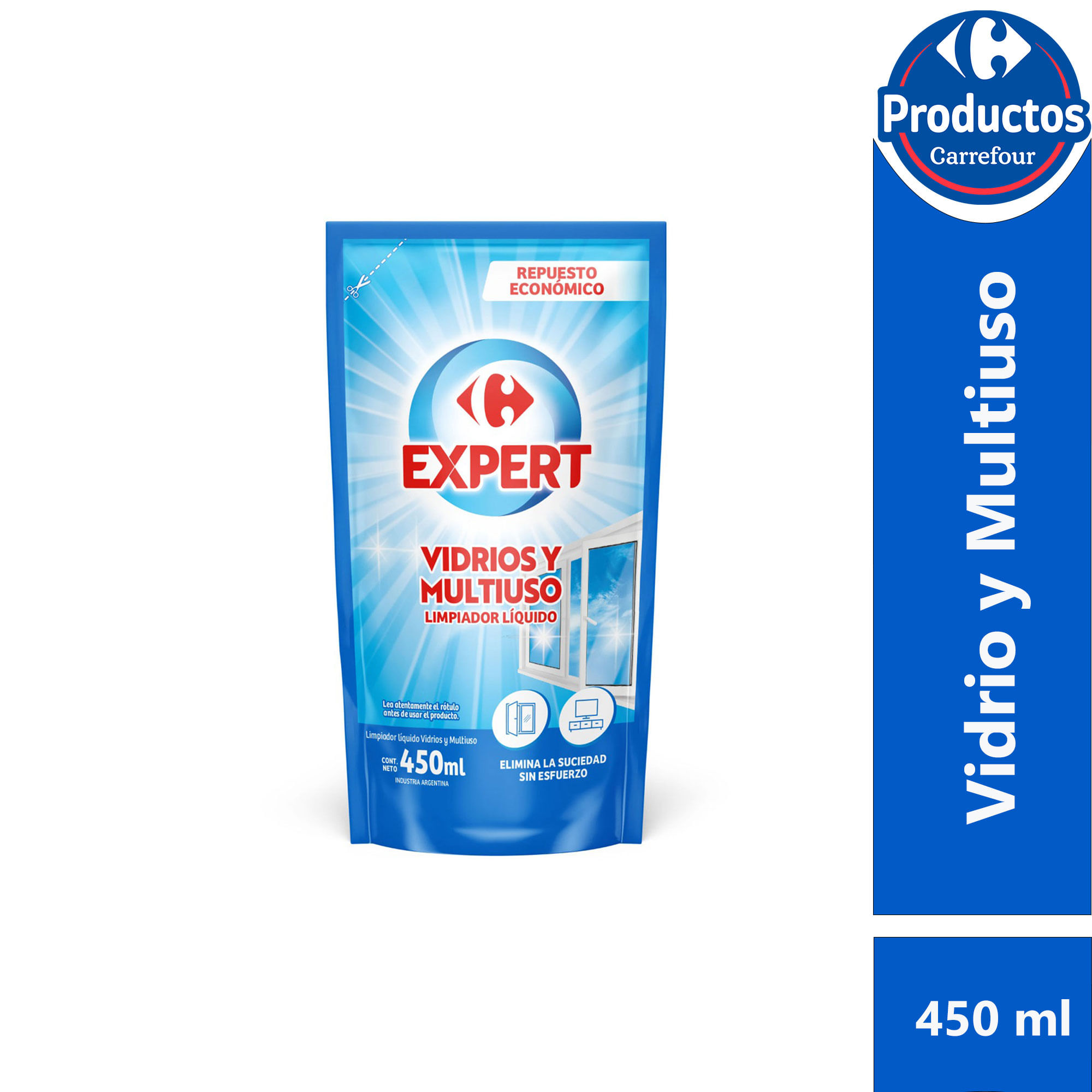 Limpiador de vidrio Carrefour Expert multisuso doypack 450 ml