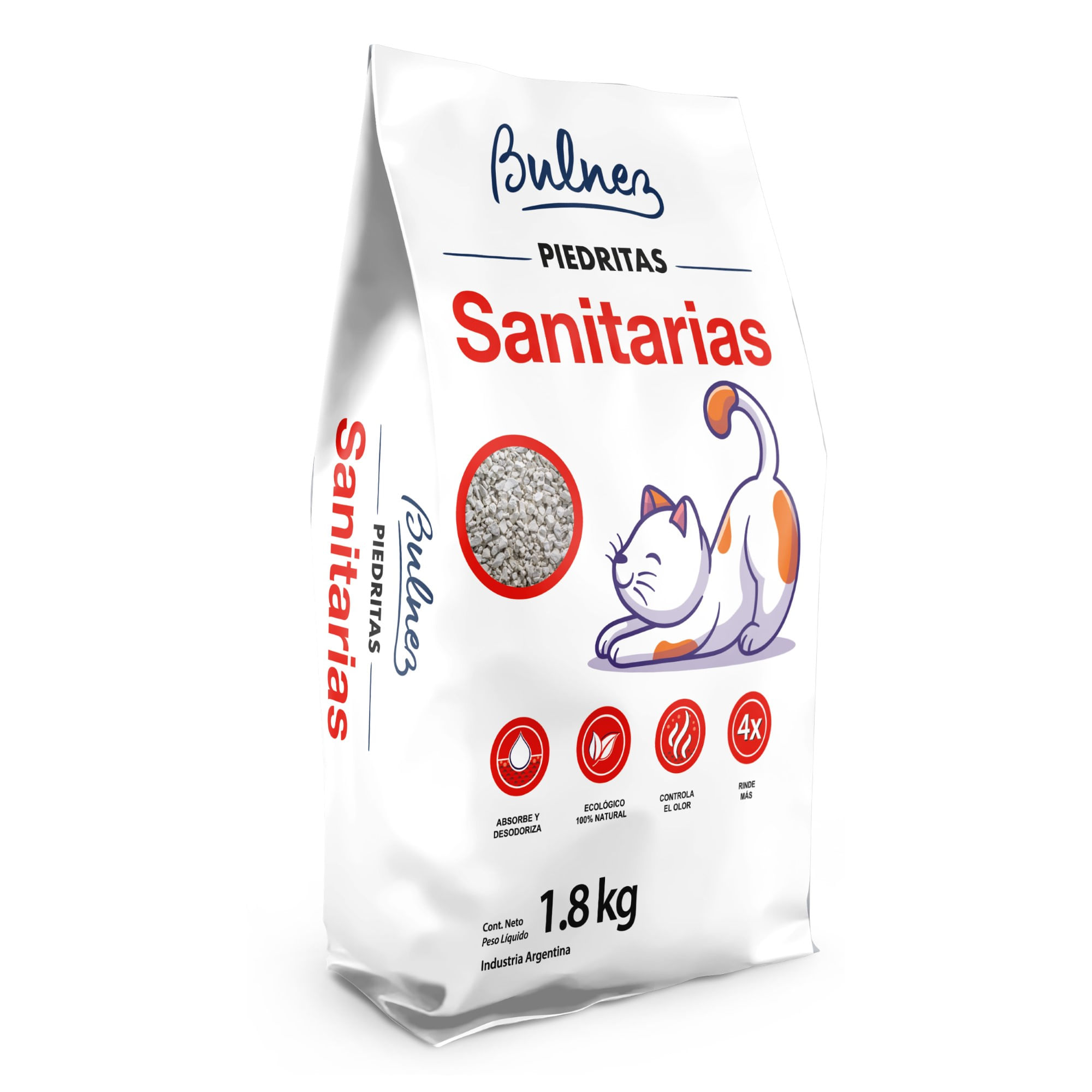 Piedras sanitarias para gato Bulnez neutra 1.8 kg