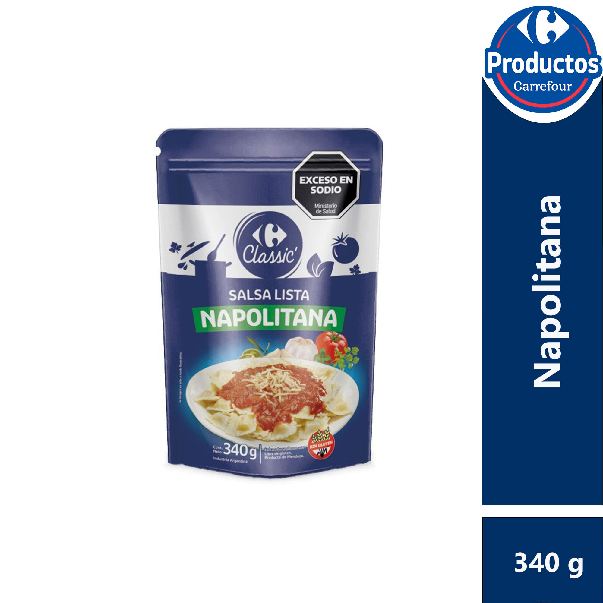 Salsa lista napolitana Carrefour Classic 340 grs