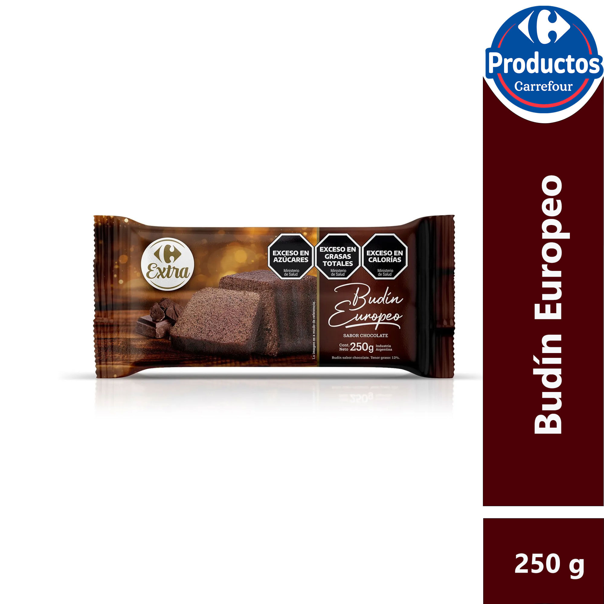 Budín Europeo de Chocolate Carrefour Extra 250 grs