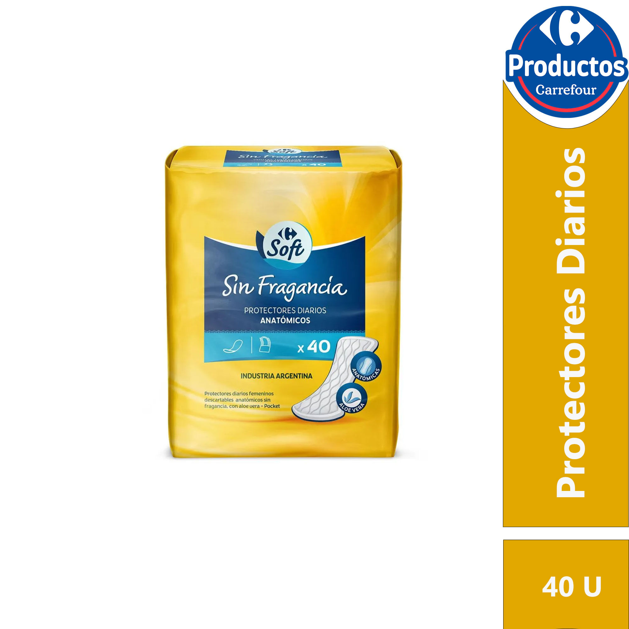 Protectores diarios Carrefour Soft sin alas 40 uni
