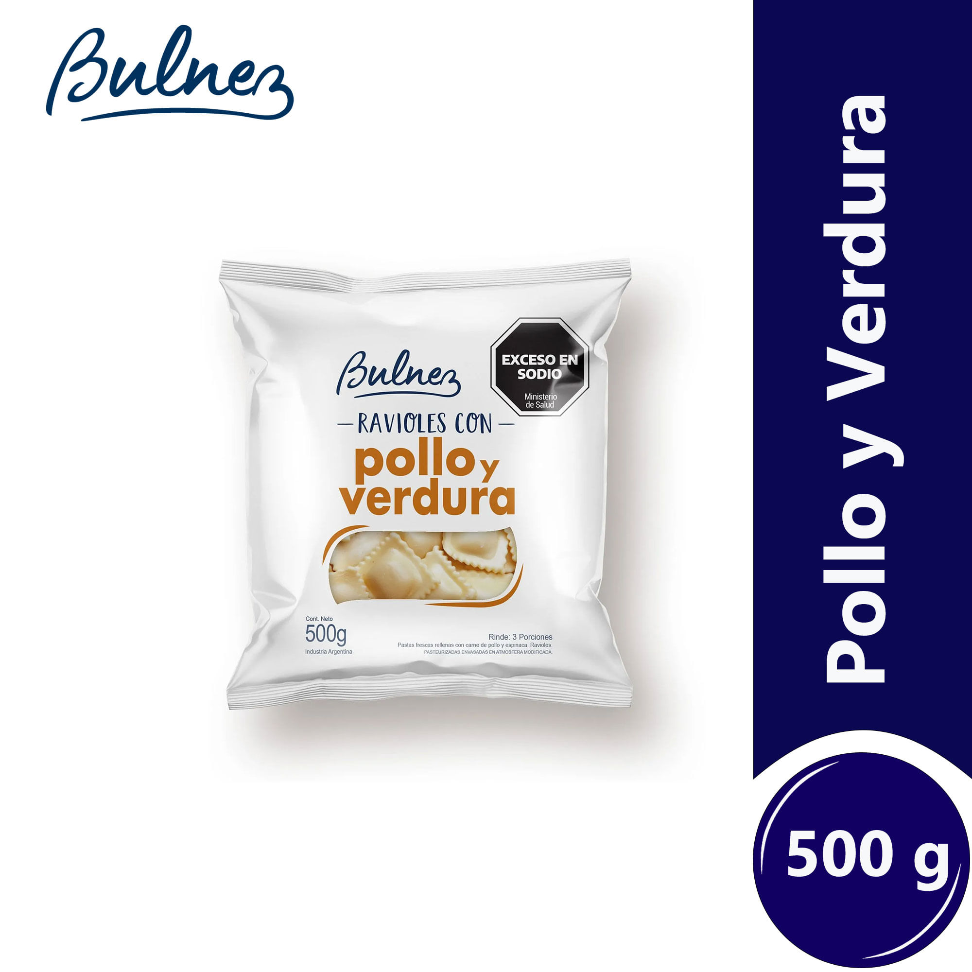 Ravioles de pollo y verdura Bulnez fp 500 g.