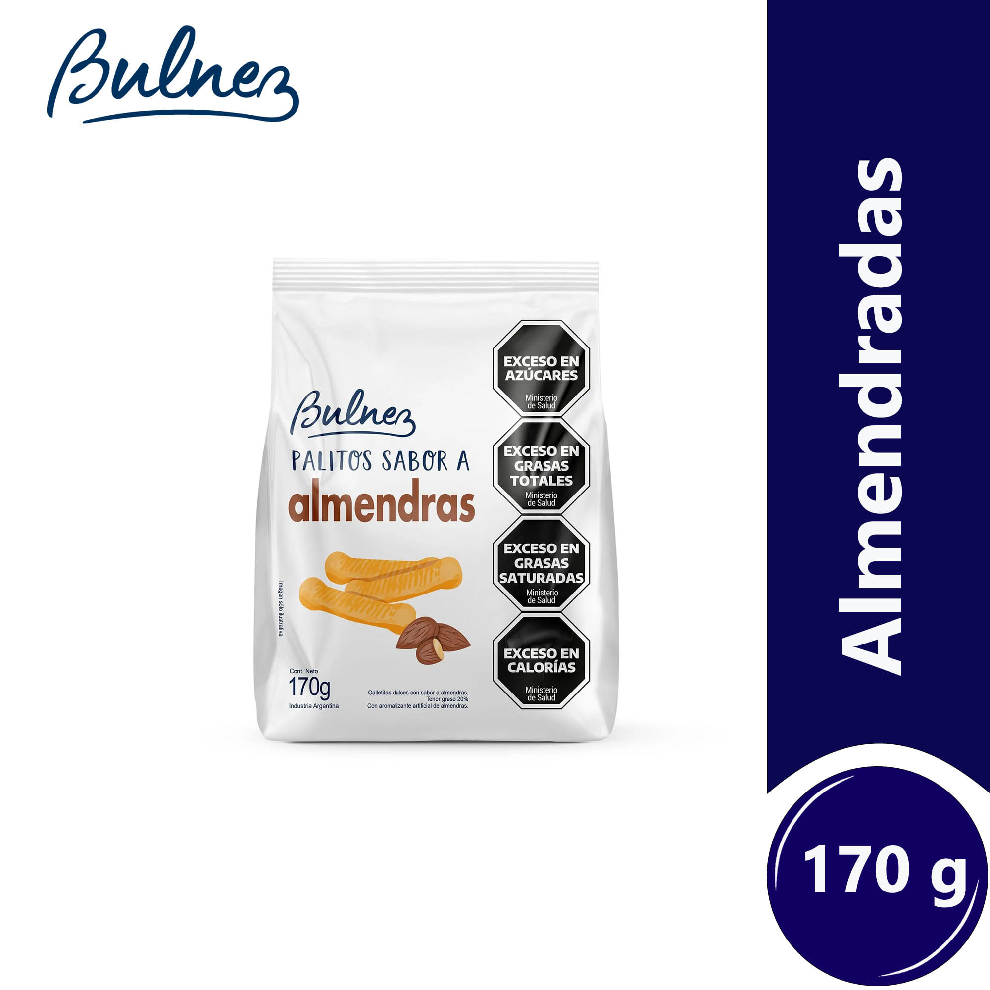 Palitos dulces Bulnez sabor almendra 170 g.