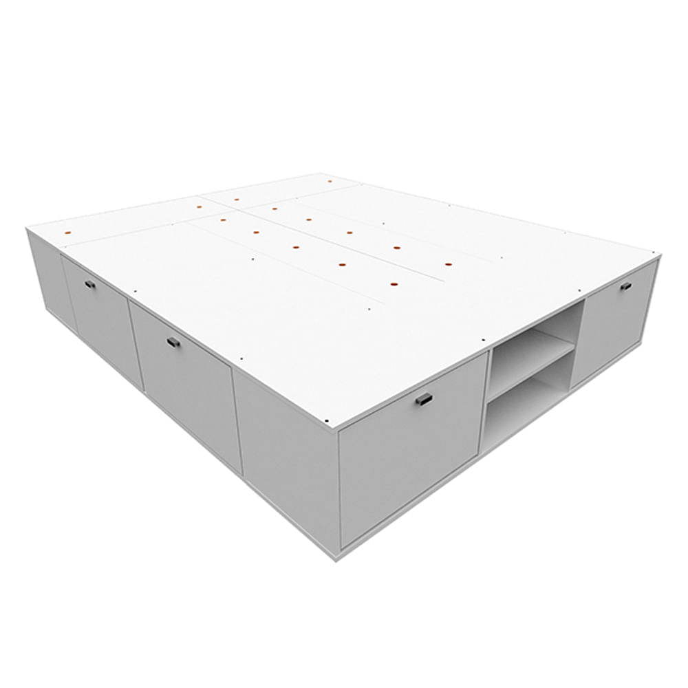 Cama Box Plataforma Benethon 160 Milenial Express Color Blanco Mosconi