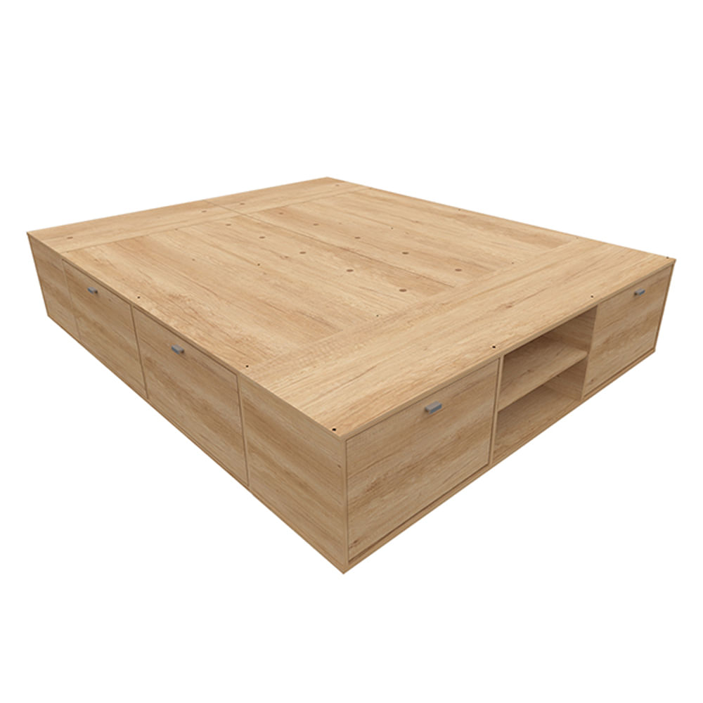 Cama Box Plataforma Benethon 160 Milenial Express Color Bambu Mosconi